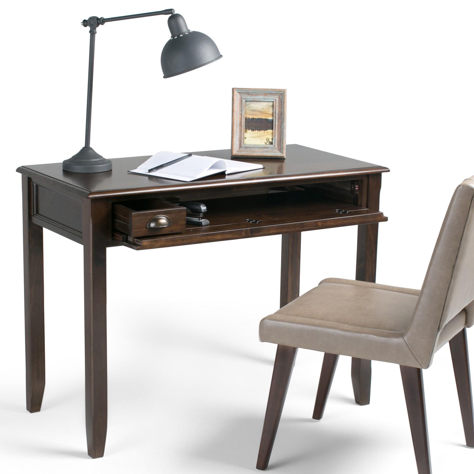 Simpli Home Warm Shaker 48" Solid Wood Writing Desk in White