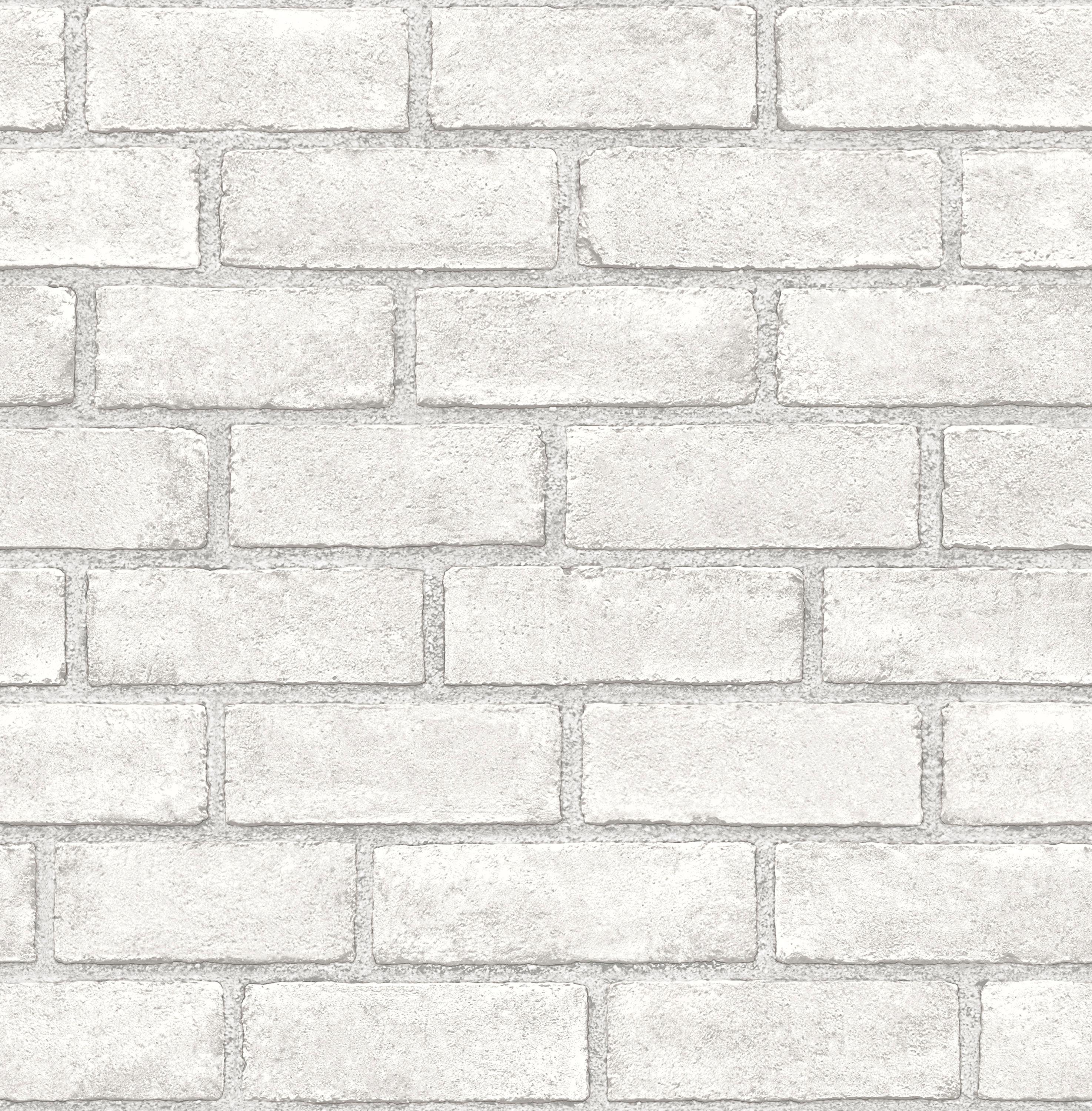 Scott Living 216-in by 20.5-in District Brick White Self Adhesive Wallpaper
