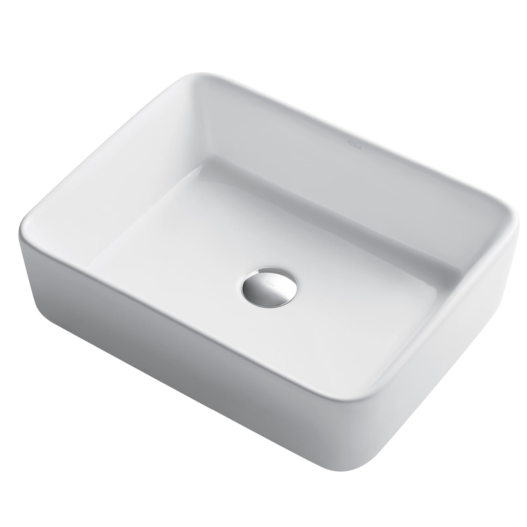 Kraus KCV-121 Thin ceramics Rectangular Vessel Bathroom Sink
