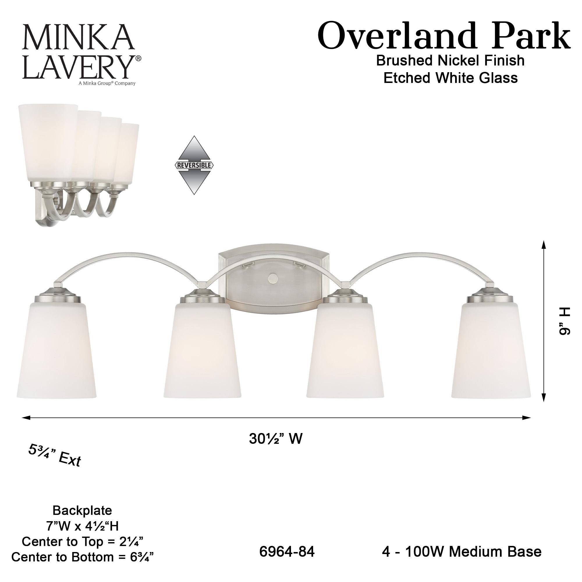 Minka Lavery - Overland Park - 4 Light Transitional Bath Vanity in Transitional