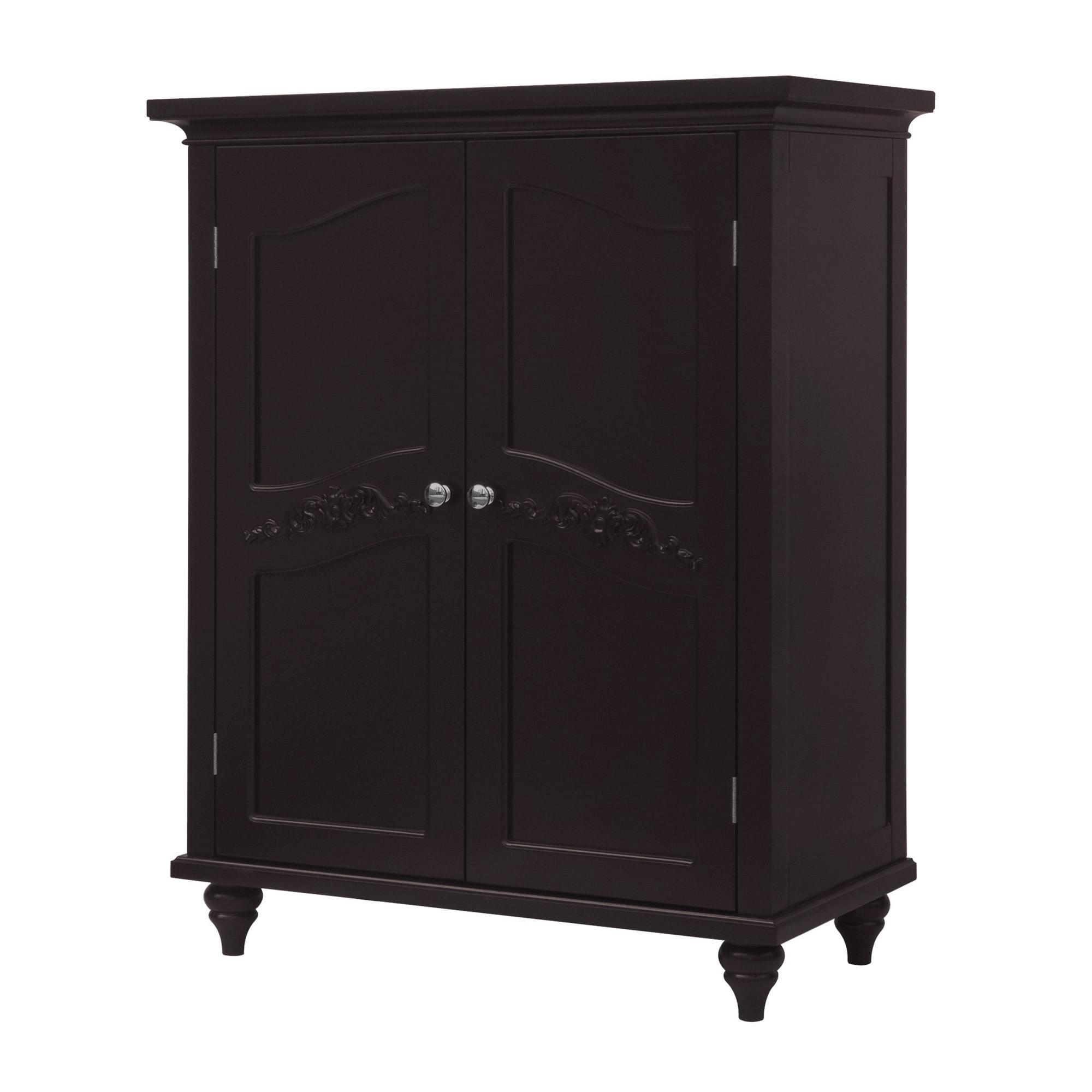 Versailles Floor Cabinet with Two Doors Dark Espresso - Elegant Home Fashions: Adjustable Shelves, MDF Construction