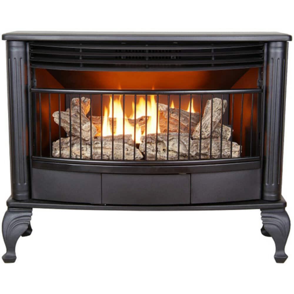 ProCom Vent less Dual Fuel Gas Stove - 25,000 BTU, T-Stat Control, Black Finish - Model# QNSD250T