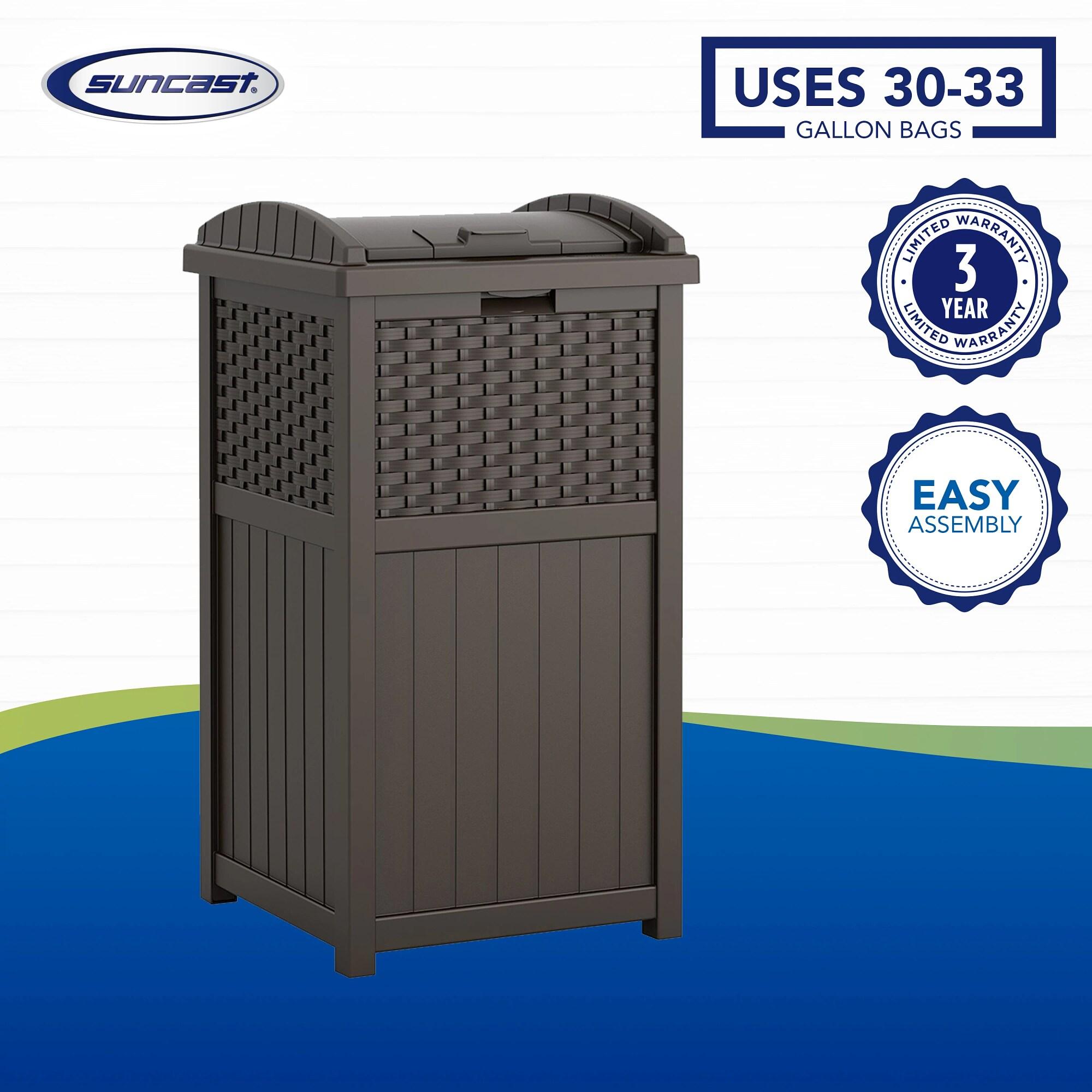 Suncast Suncast 33 Gallon Manual Lift Trash Hideaway Container