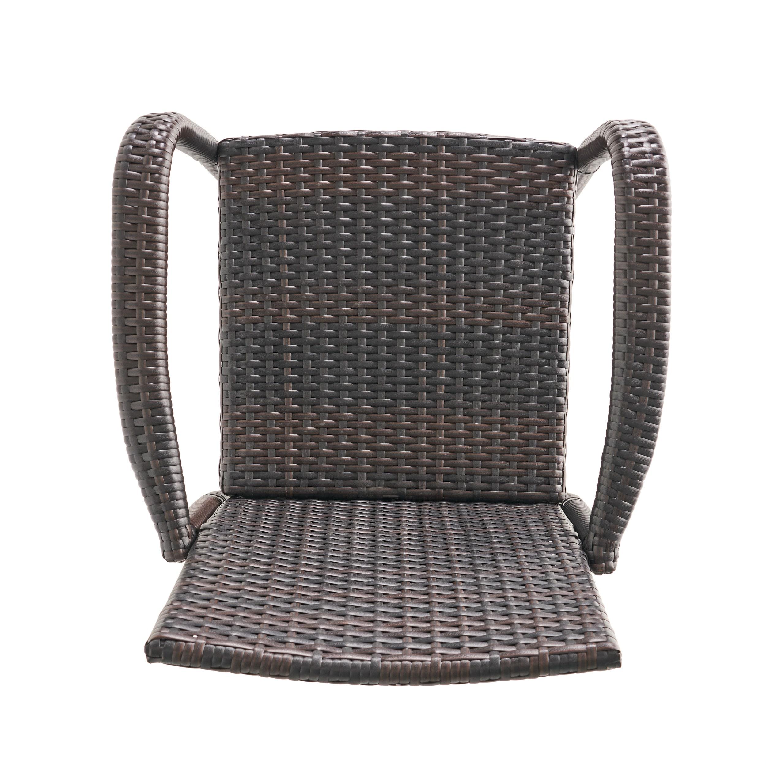 Delfina 4pk Wicker Barstool - Brown - Christopher Knight Home: UV & Weather-Resistant, Powder-Coated Frame