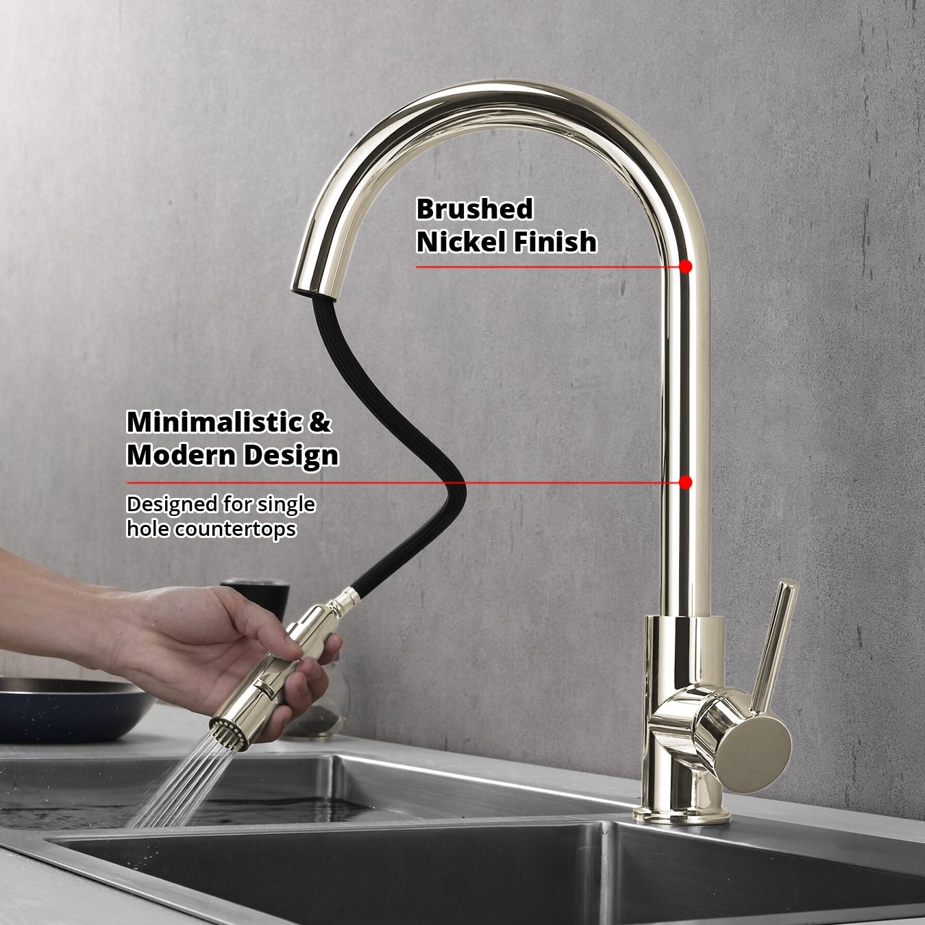 Olivi Brass Single-Handle Pull-Down Spray Kitchen Faucet