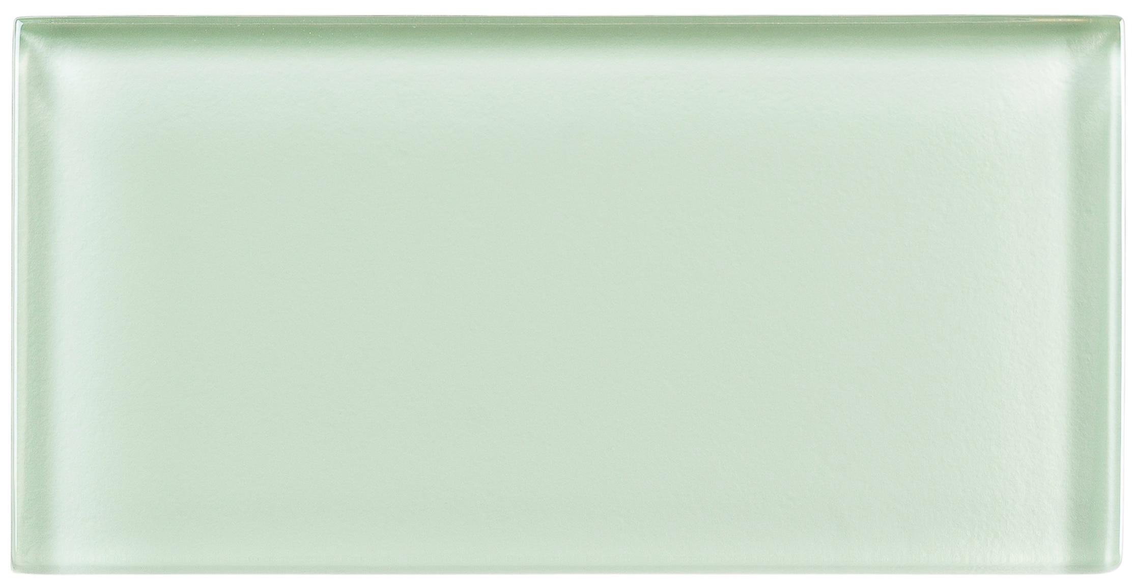 Pale Green Polished Glass Subway Tile 3" x 6"