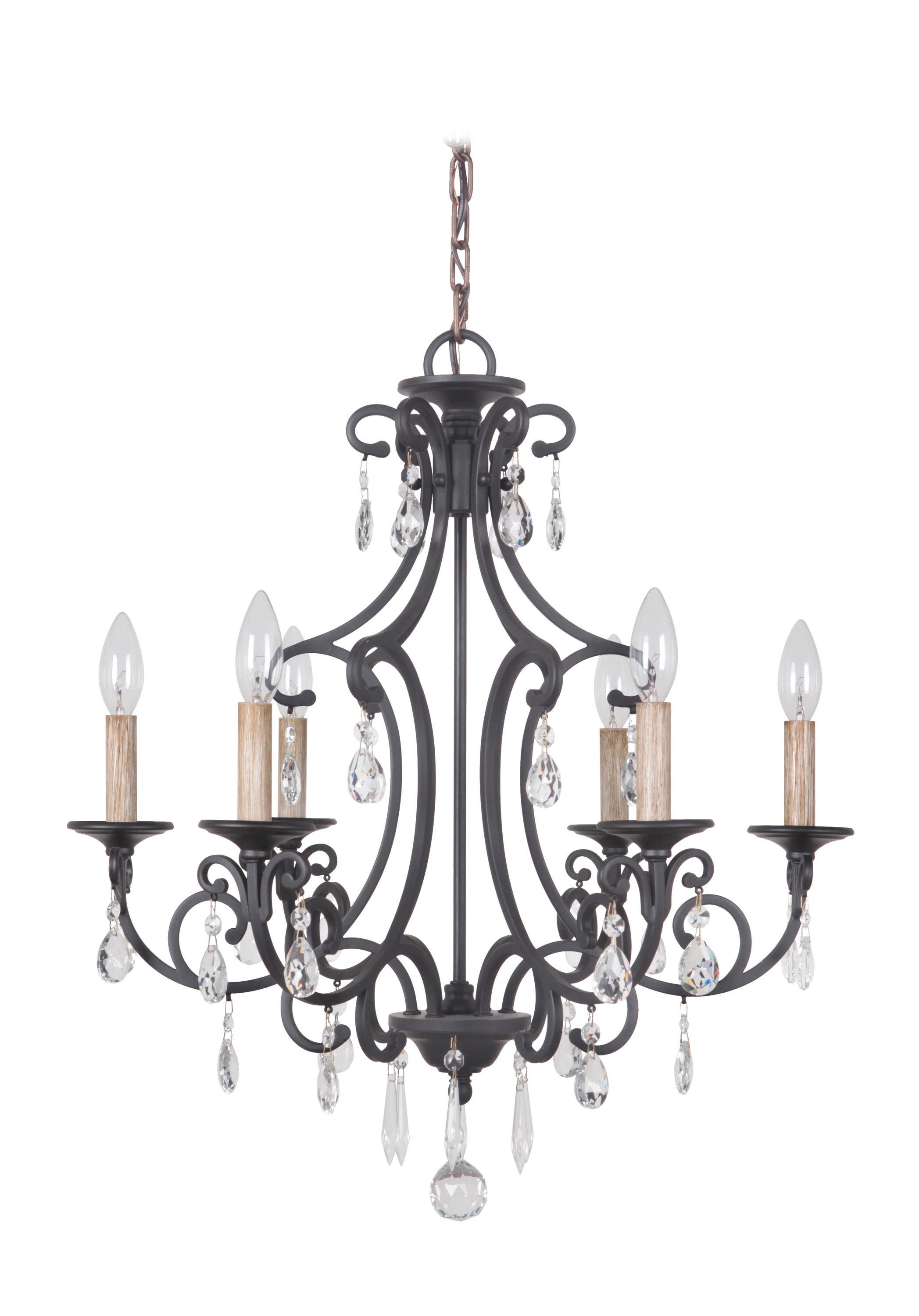 38926-MBK-Craftmade Lighting-Bentley - Six Light Chandelier     -Traditional Installation
