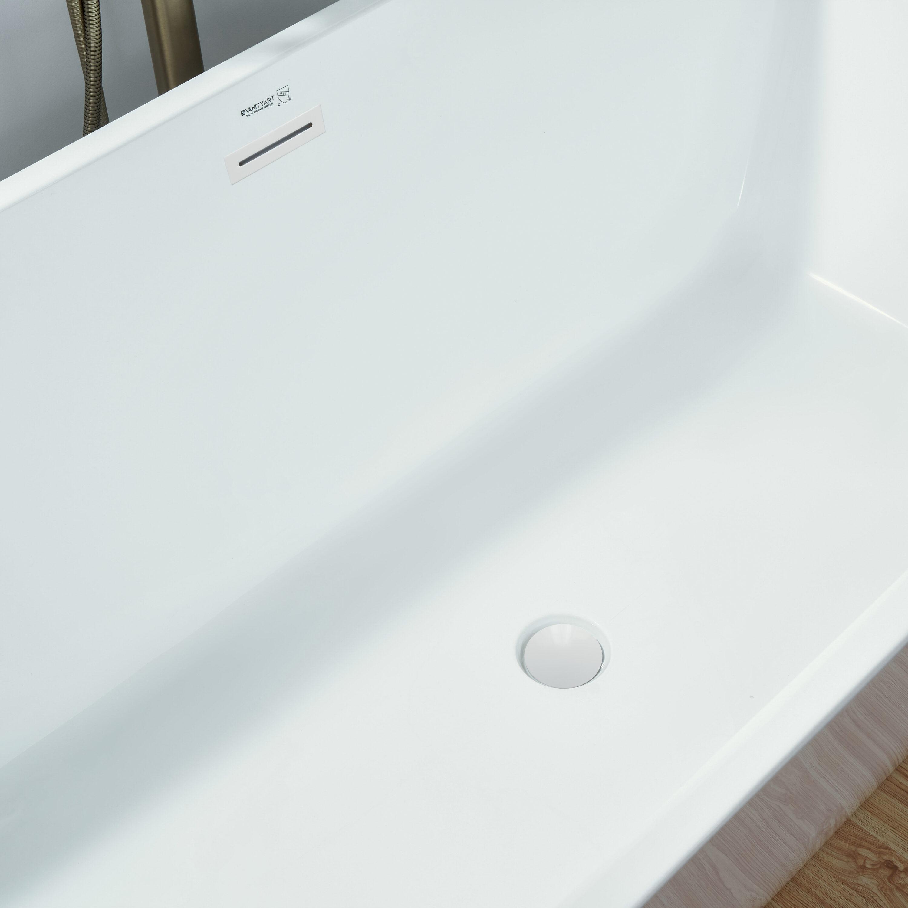 Lydia 59" x 30" Freestanding Soaking Bathtub