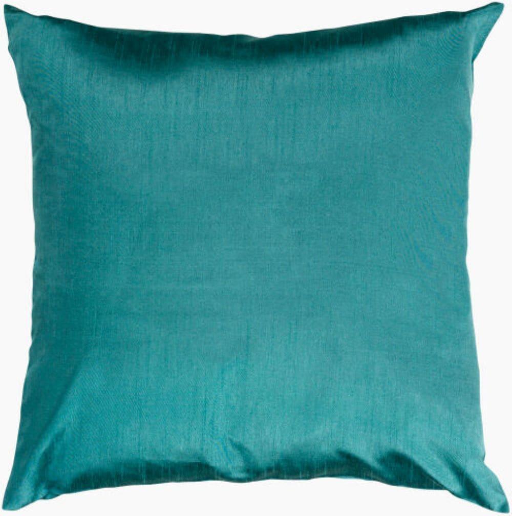 Teal Polyester Square Decorative Pillow with Down Fill