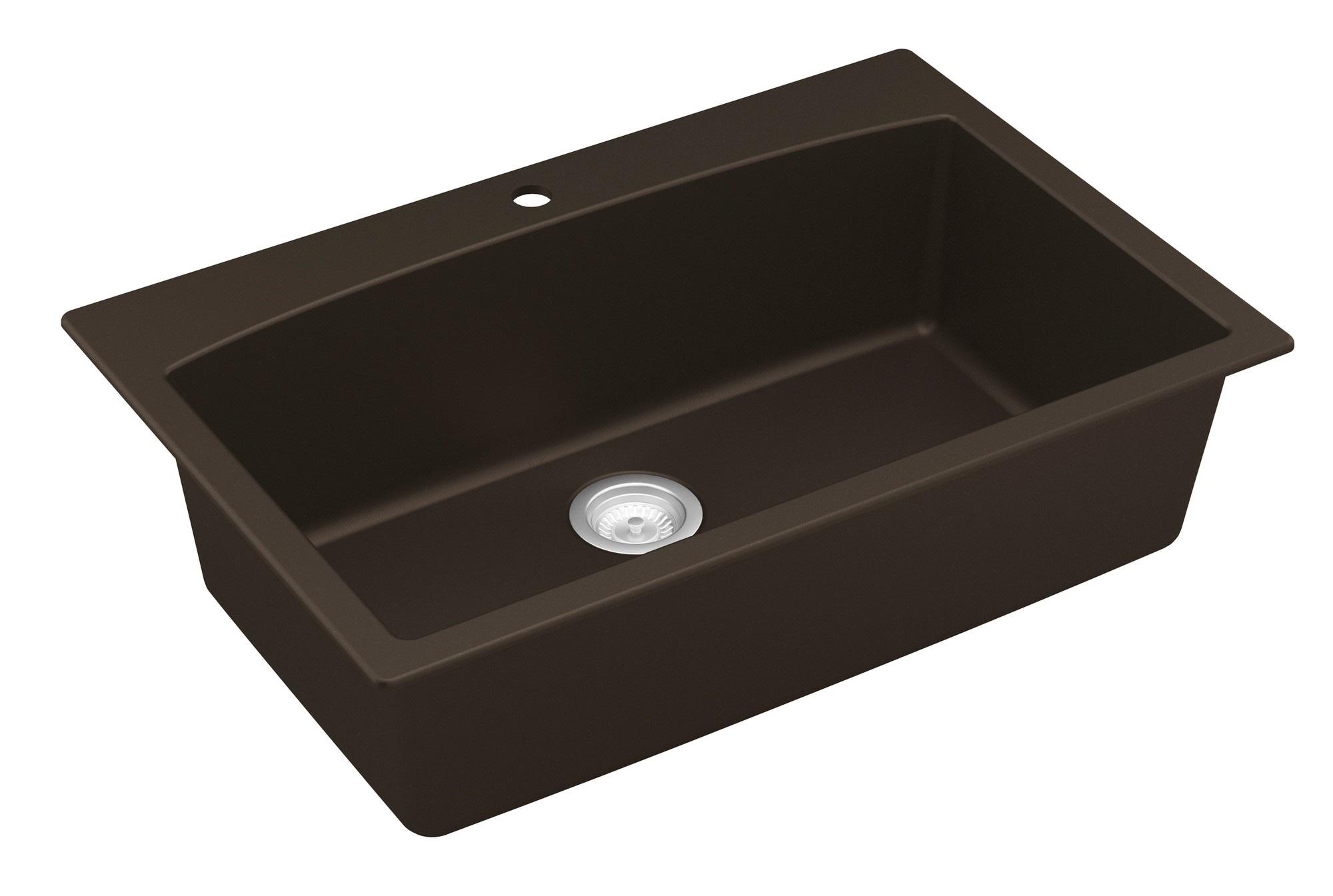 Karran Drop-in Quartz Composite 33'' X 22'' 1-Hole Single Bowl Kitchen Sink