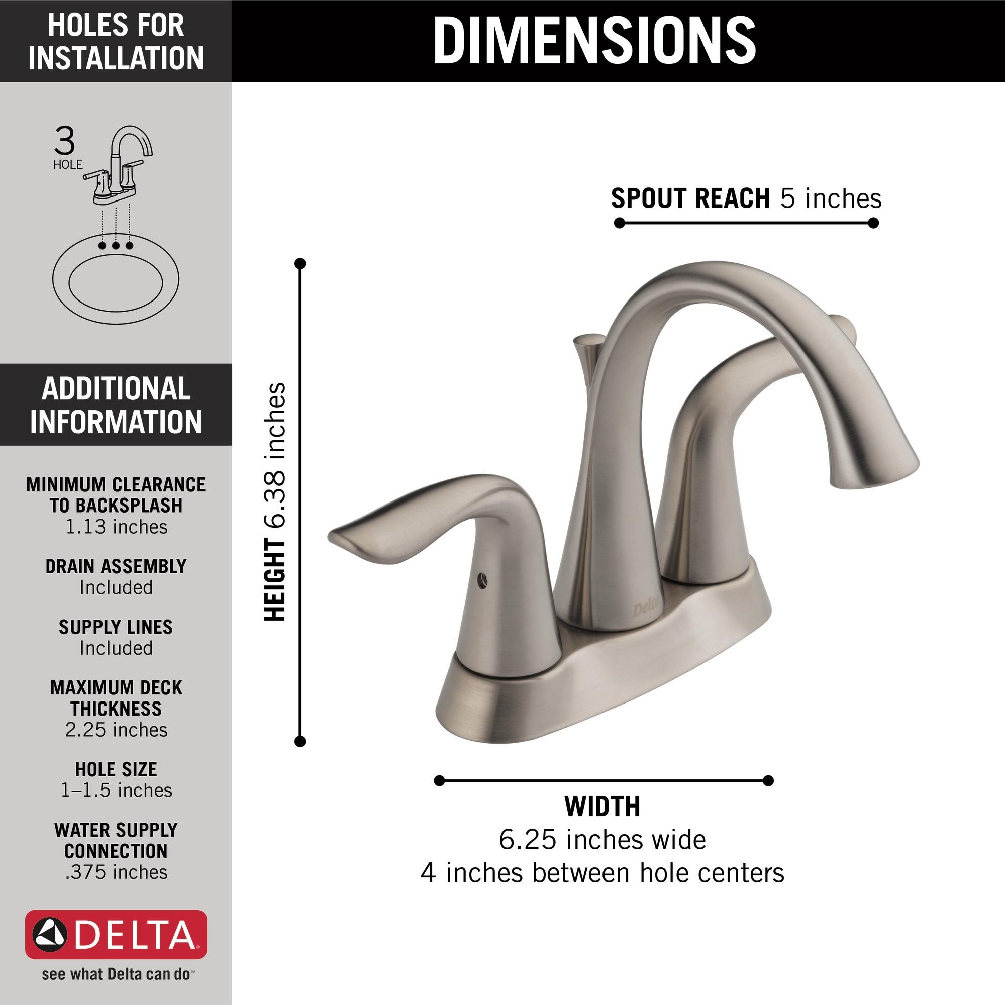 Lahara Centerset Bathroom Faucet with Drain Assembly, 2-handle Bathroom Sink Faucet