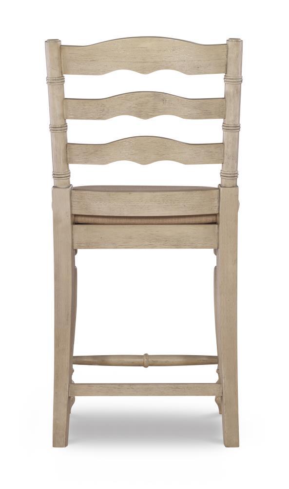 24" Marino Padded Seat Counter Height Barstool Upholstered Seat and Back White - Linon: Rubberwood Frame, Foam Fill, Ladder-Back Design