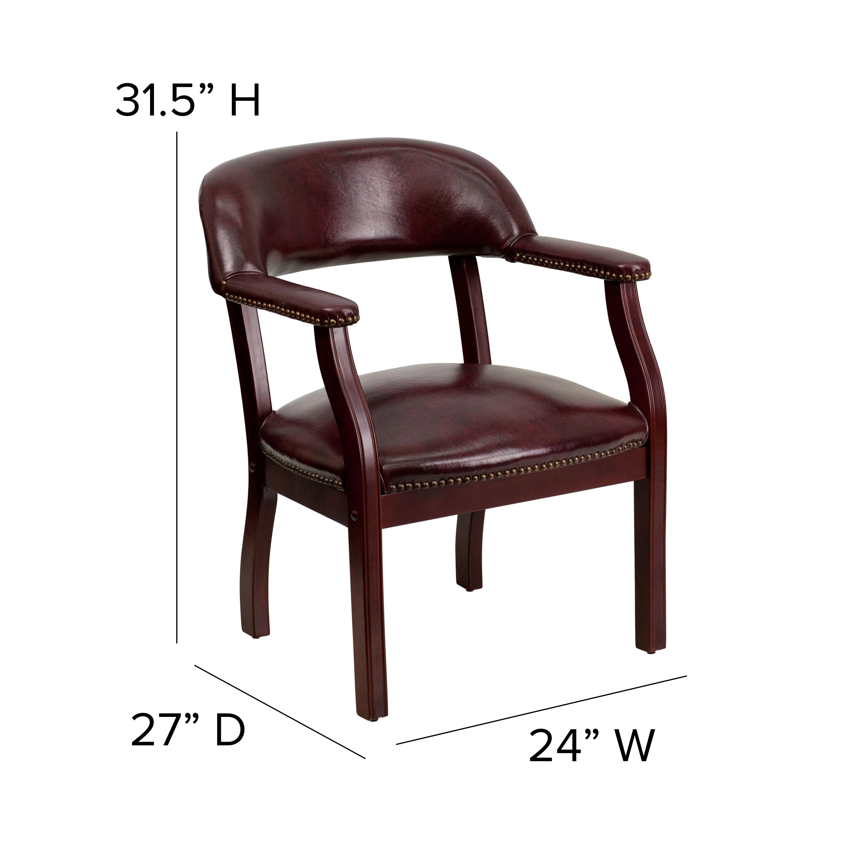 Flash Furniture Oxblood Vinyl Luxurious Conference Chair with Accent Nail Trim