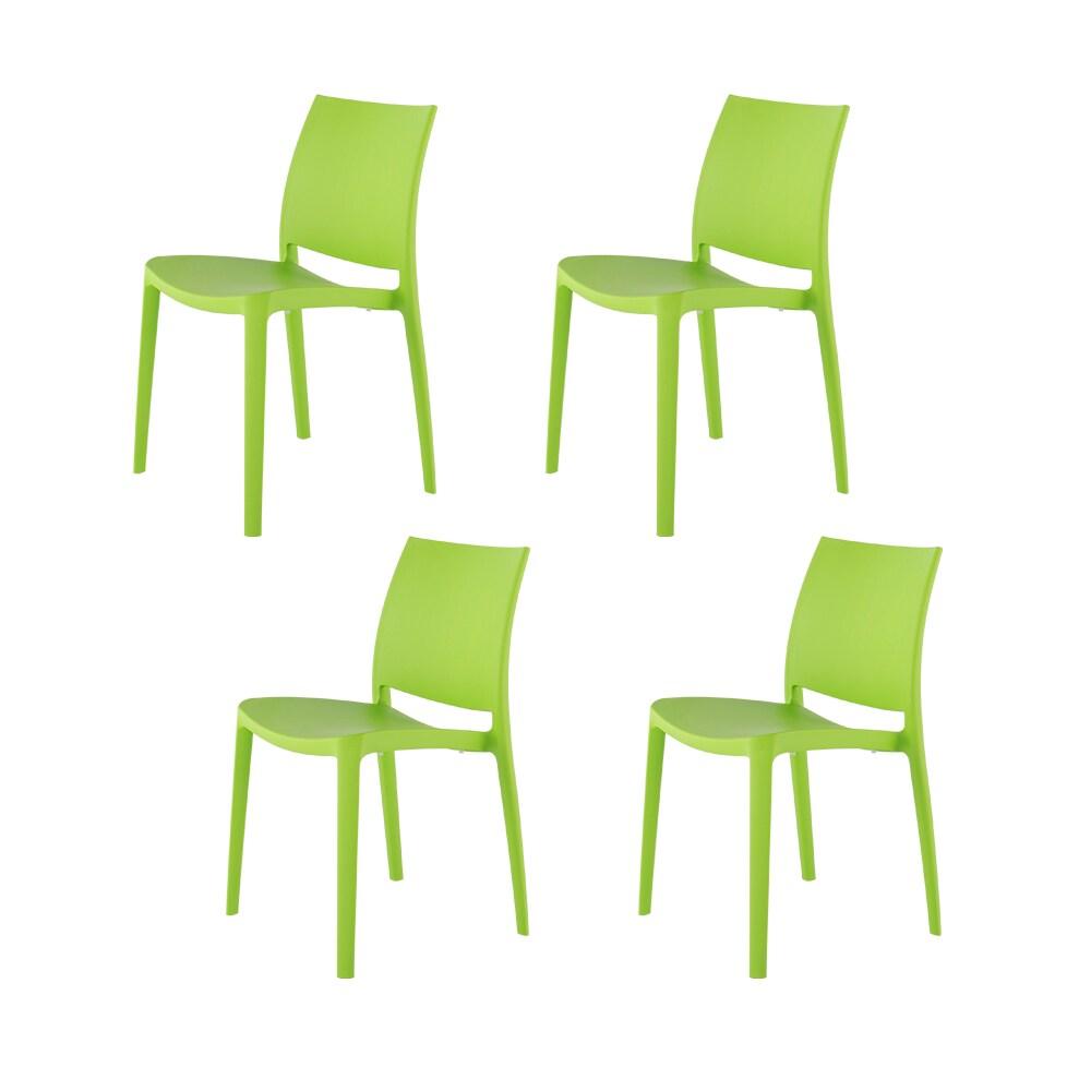 4pc Sensilla Stackable Dining Chairs - Green - Lagoon