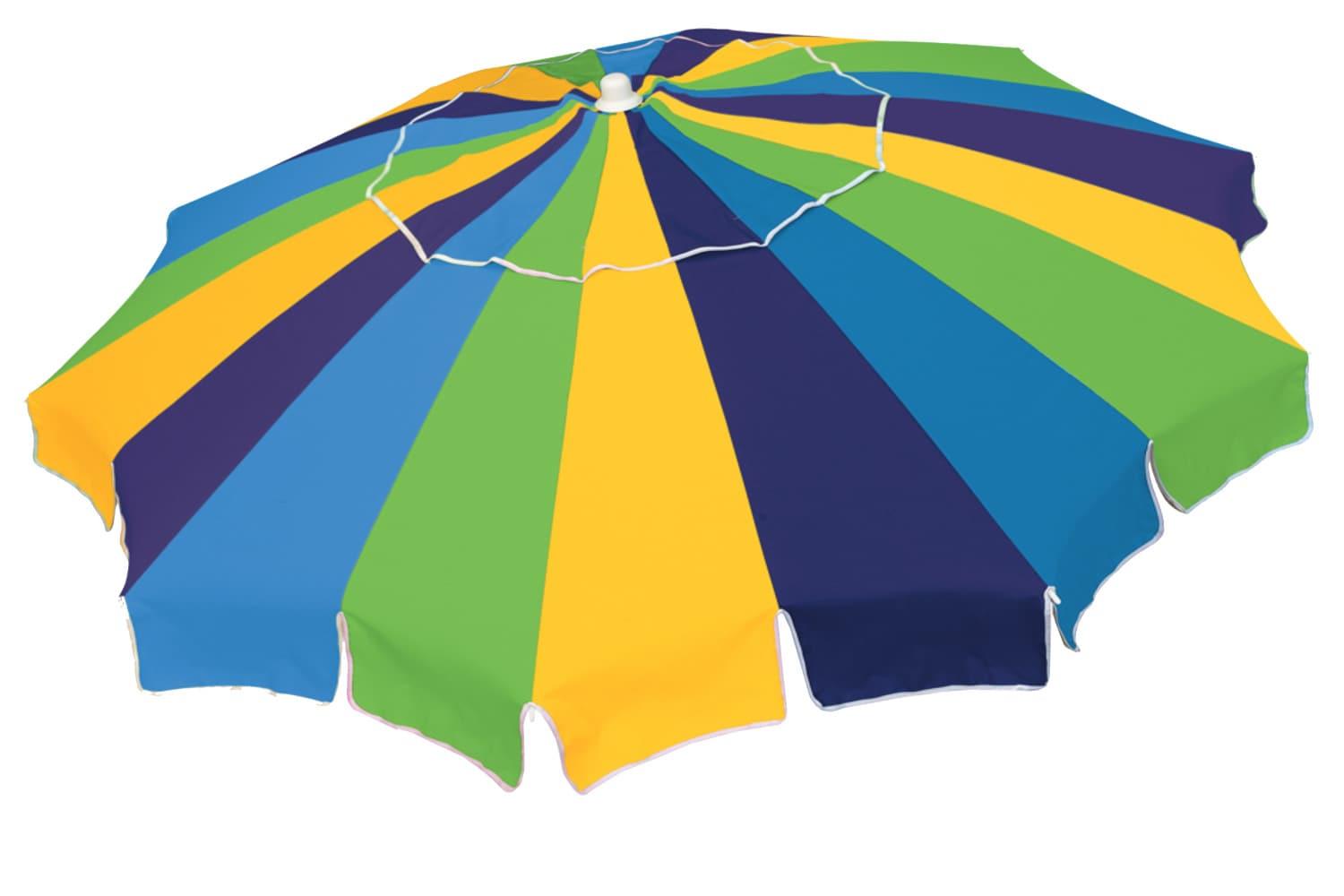 7 ft. Multicolor Beach Umbrella with Sand Anchor and Carry Bag