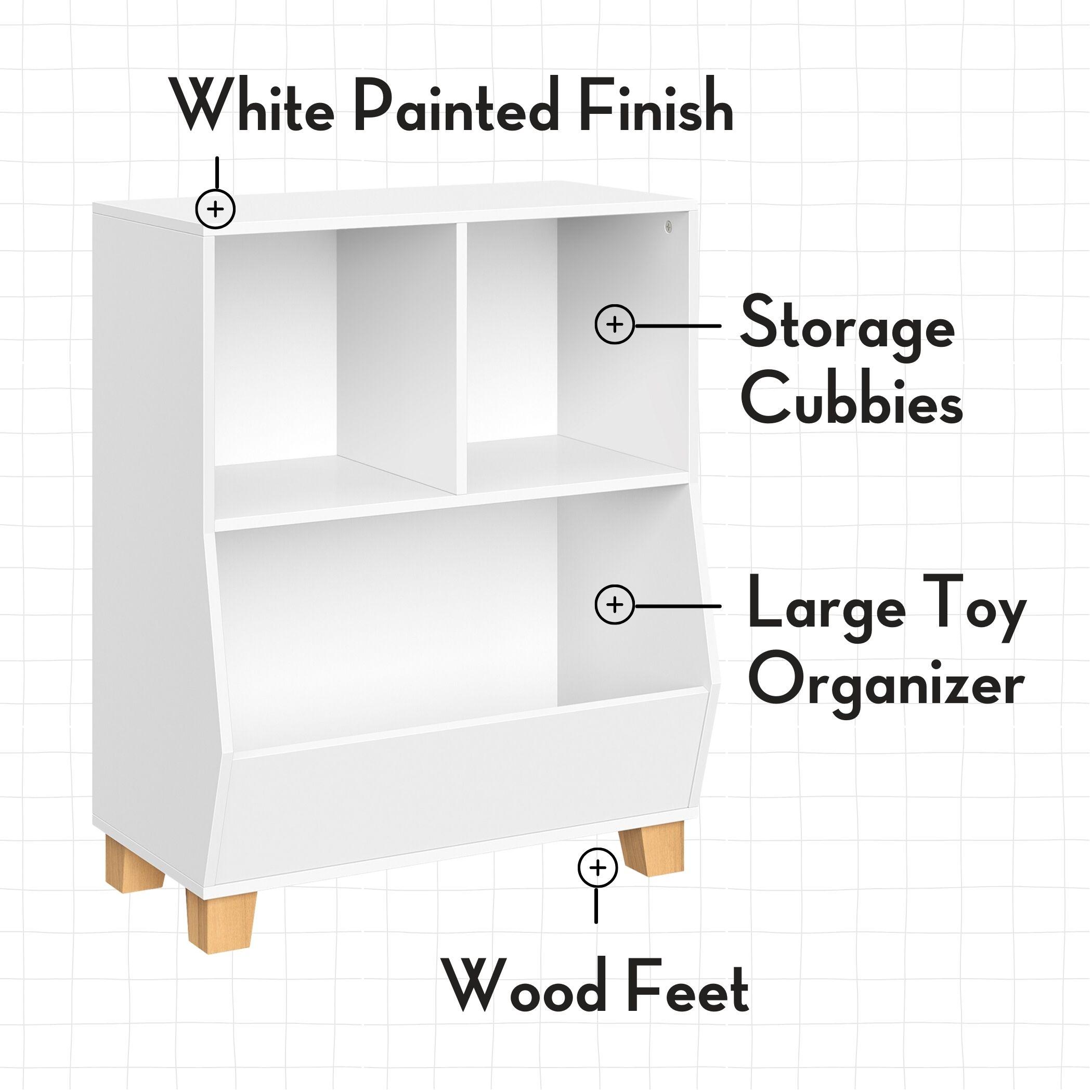 RiverRidge Home RiverRidge Kids Catch-All 24in Toy Storage Organizer with 2 Cubbies and 2 Storage Compartments