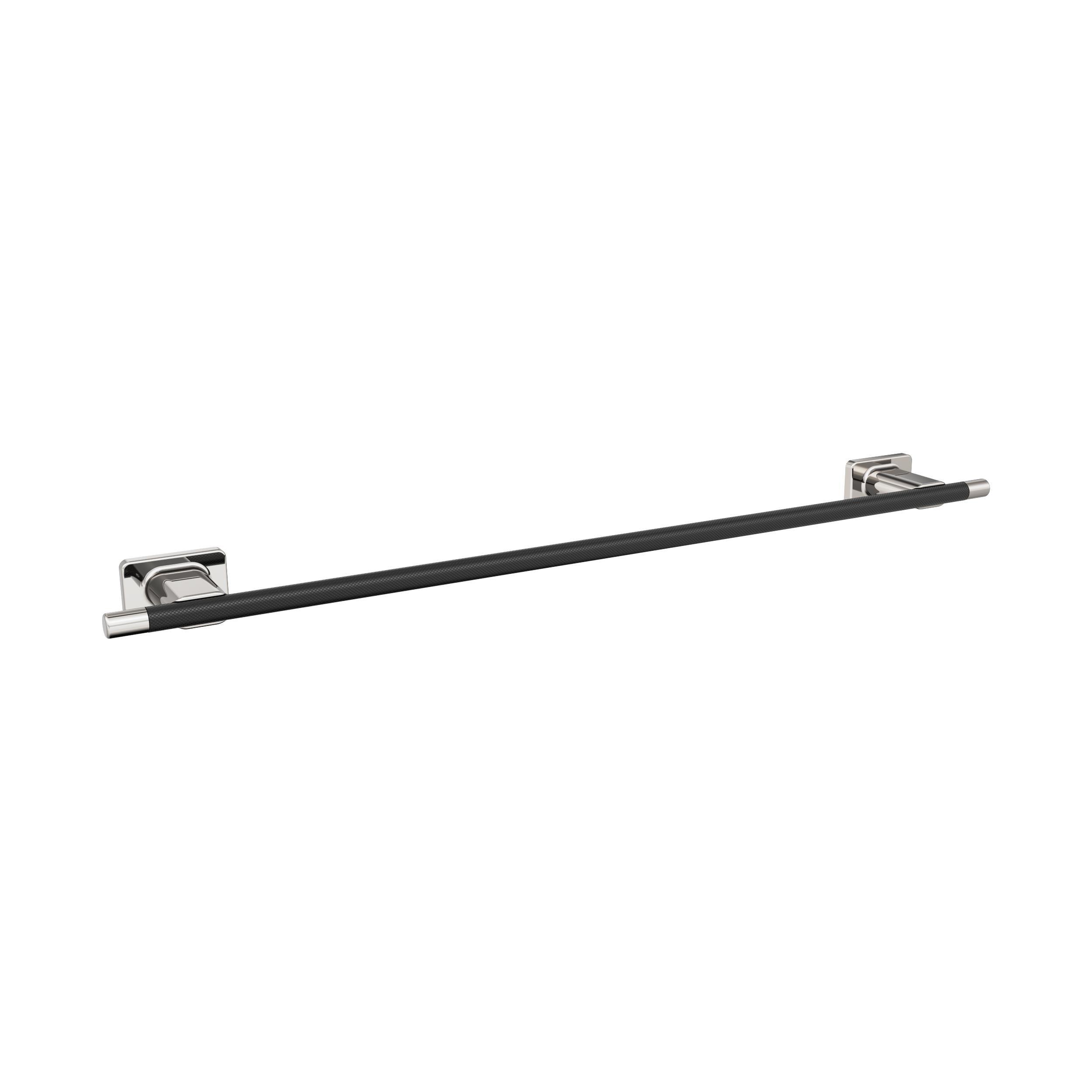 Polished Nickel and Black Bronze 24" Towel Bar