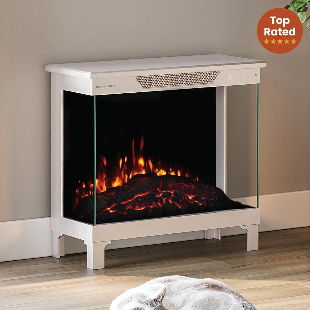 Modern Ember Skyline Smart 3-SidedElectric Fireplace Stove Heater