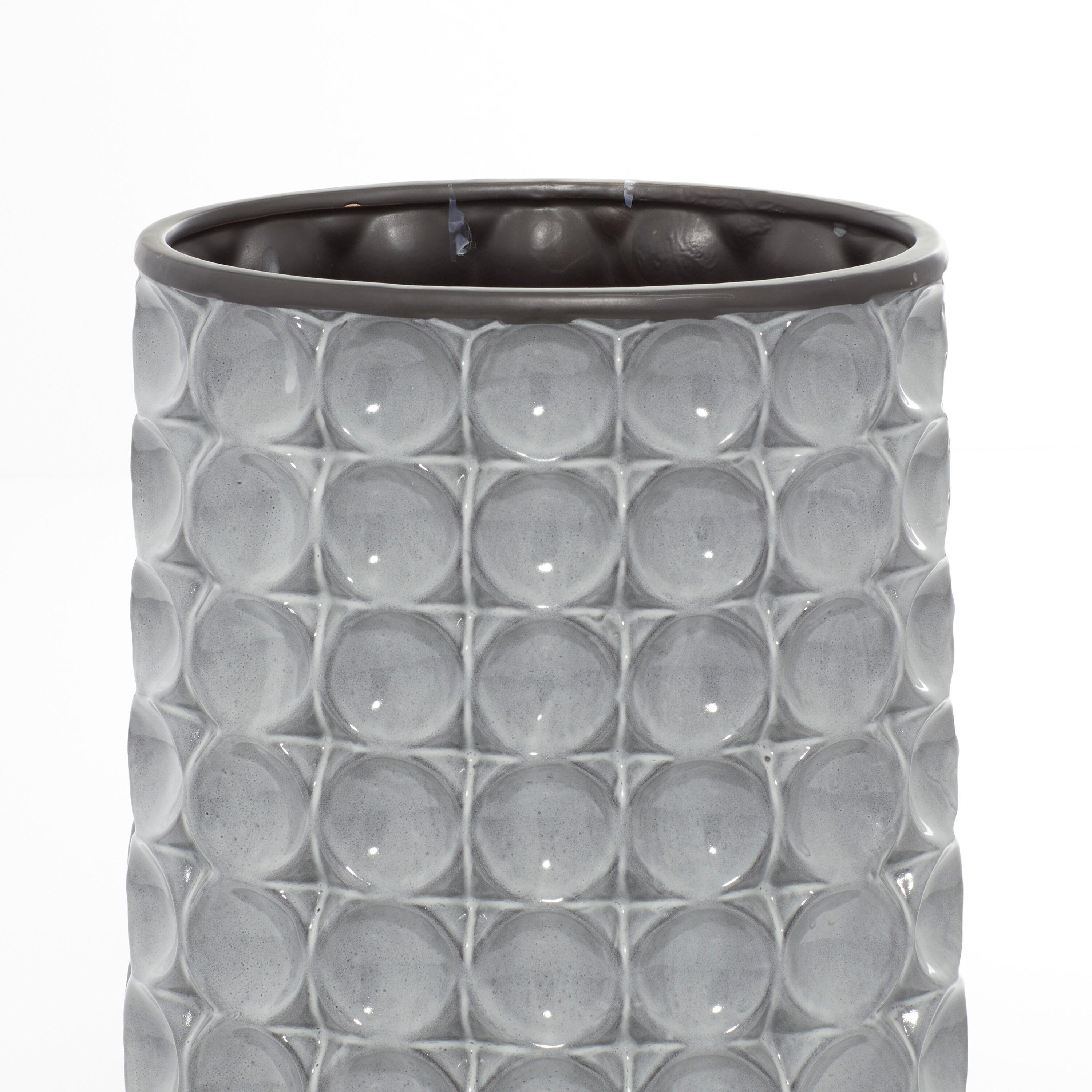 DecMode 18" Silver Ceramic Vase