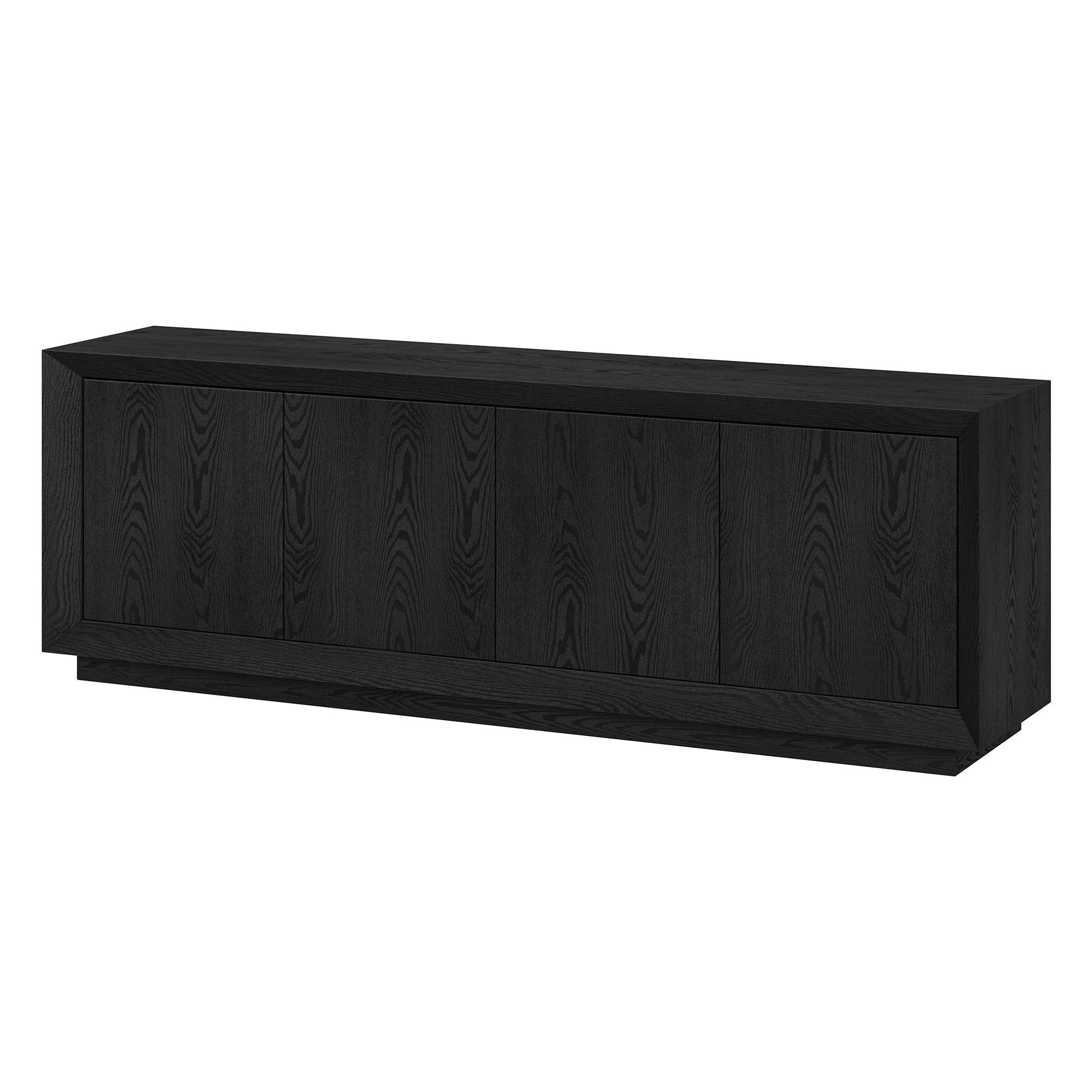 Evelyn&Zoe Oswald Rectangular TV Stand for TV's up to 75", Black Grain