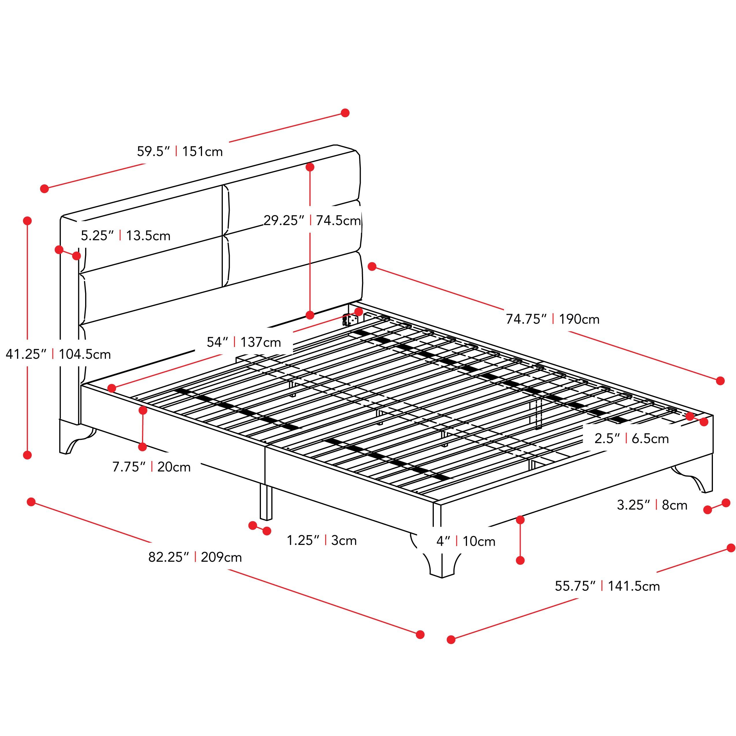 CorLiving Bellevue Wide-Rectangle Panel Bed and Frame, Full