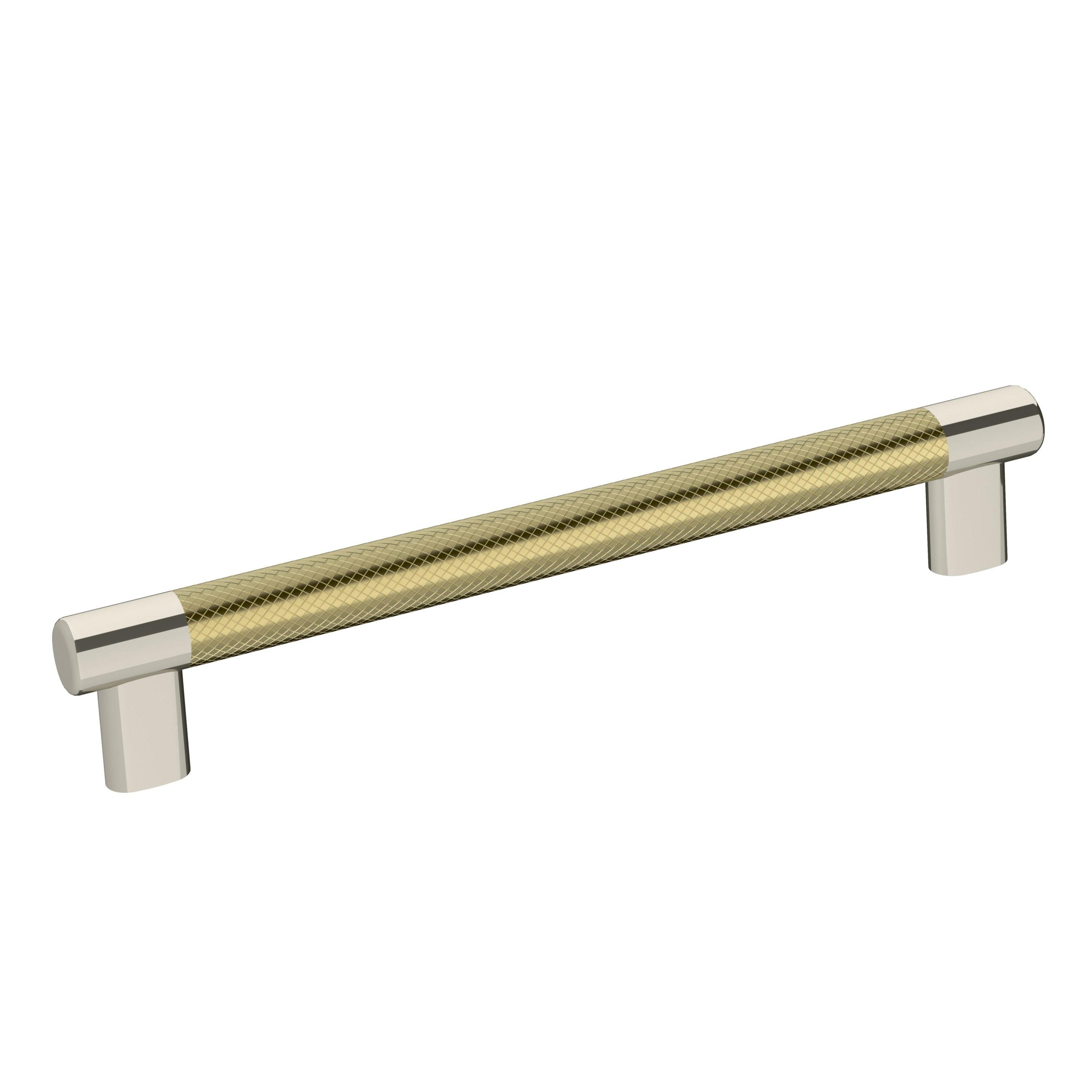 Amerock Esquire 8 inch (203mm) Center-to-Center Polished Nickel/Golden Champagne Cabinet Pull