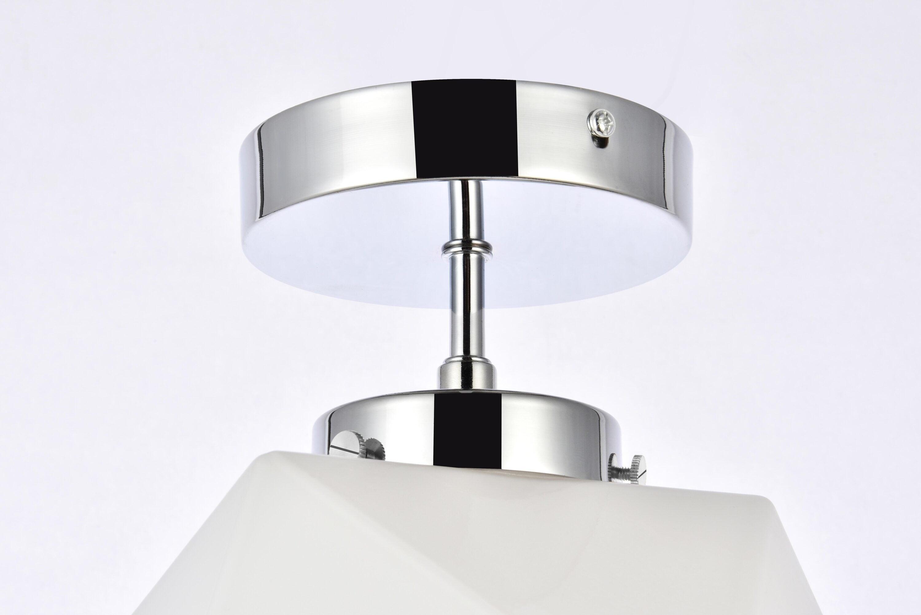 Elegant Lighting Lawrence 1 light chrome and white glass flush mount