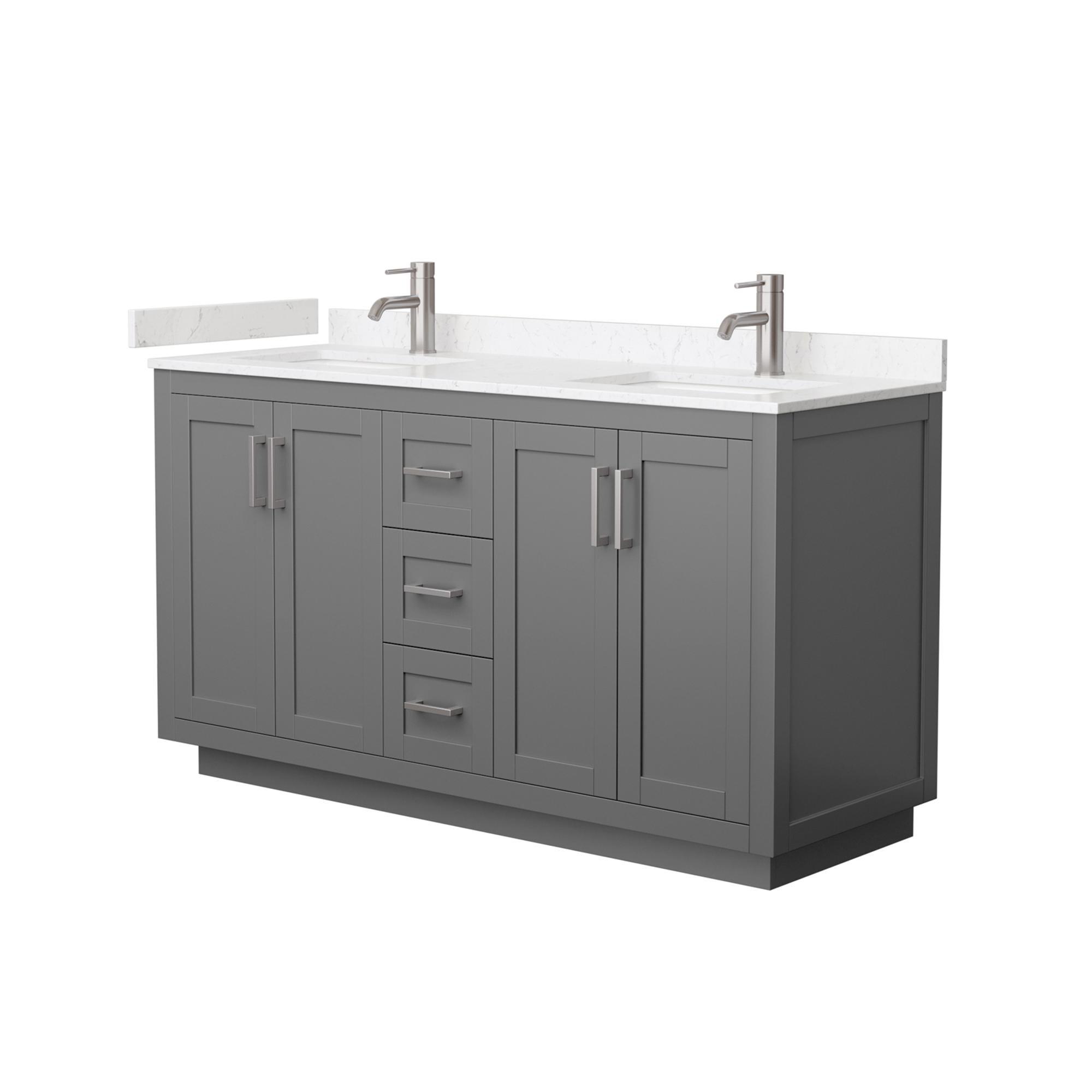 Wyndham Collection Miranda 60" Freestanding Double Bathroom Vanity with Cultured Marble Top
