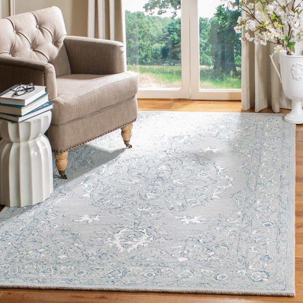 Micro-Loop MLP504 Hand Tufted Indoor Accent Rug - Light Grey/Ivory - 4'x6' - Safavieh