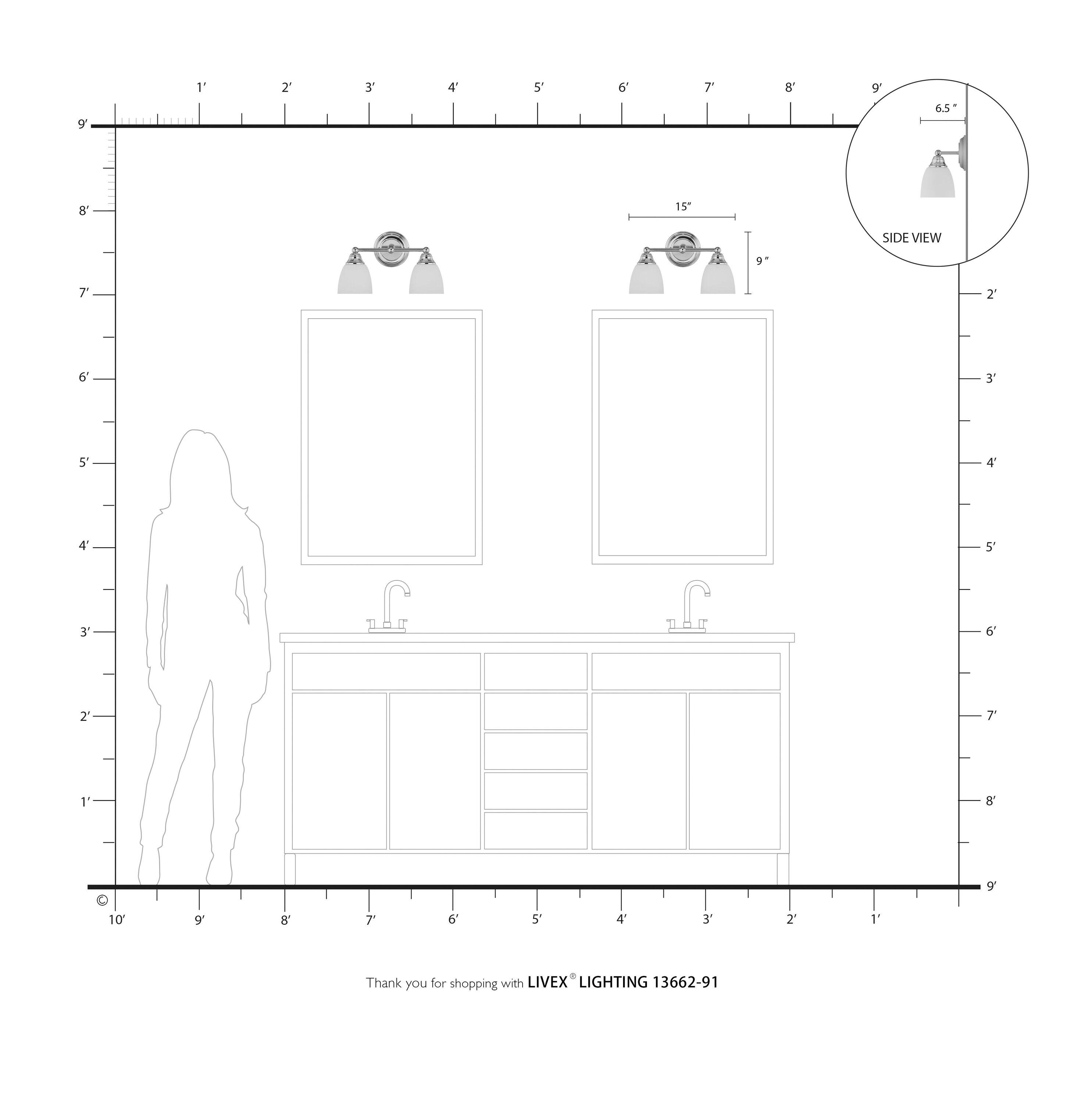 Livex Lighting Somerville 2 - Light Vanity in  Brushed Nickel