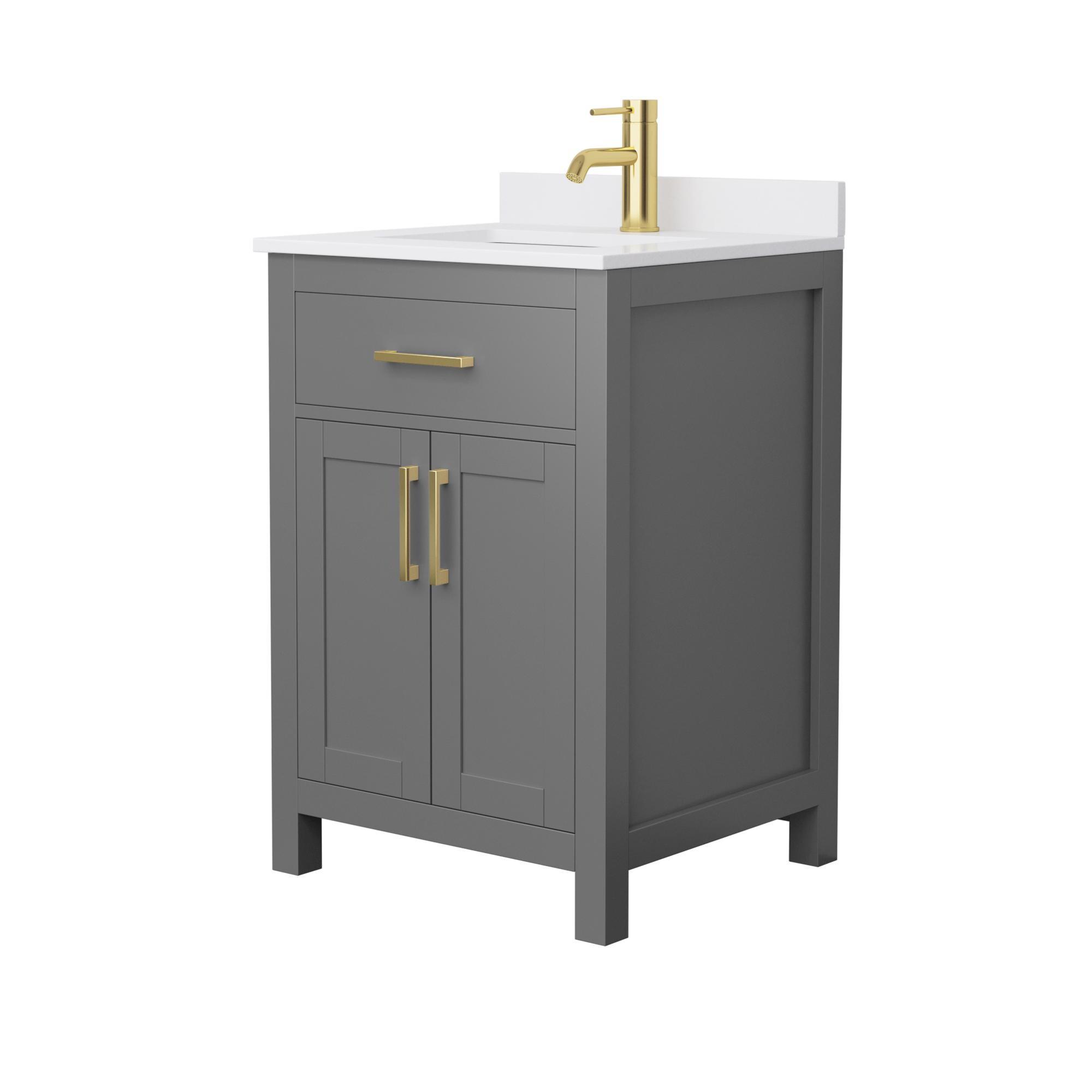 Wyndham Collection Beckett 24" Freestanding Single Bathroom Vanity with Cultured Marble Top