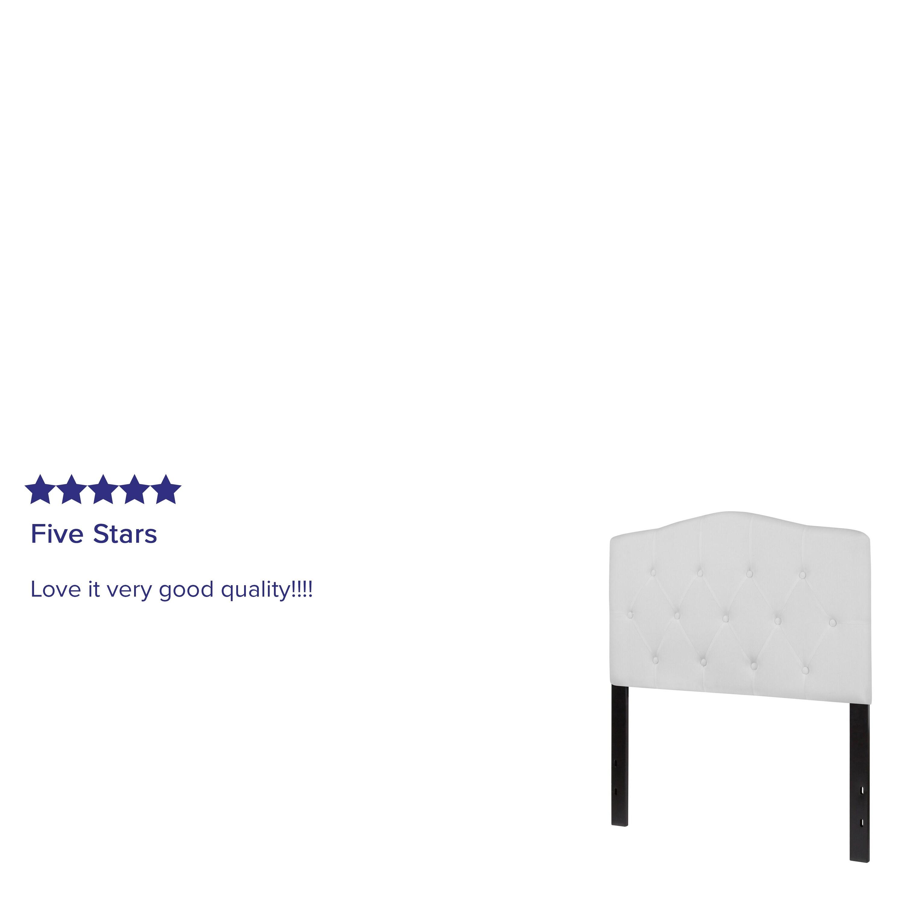 Flash Furniture Cambridge Tufted Upholstered Twin Size Headboard in White Fabric