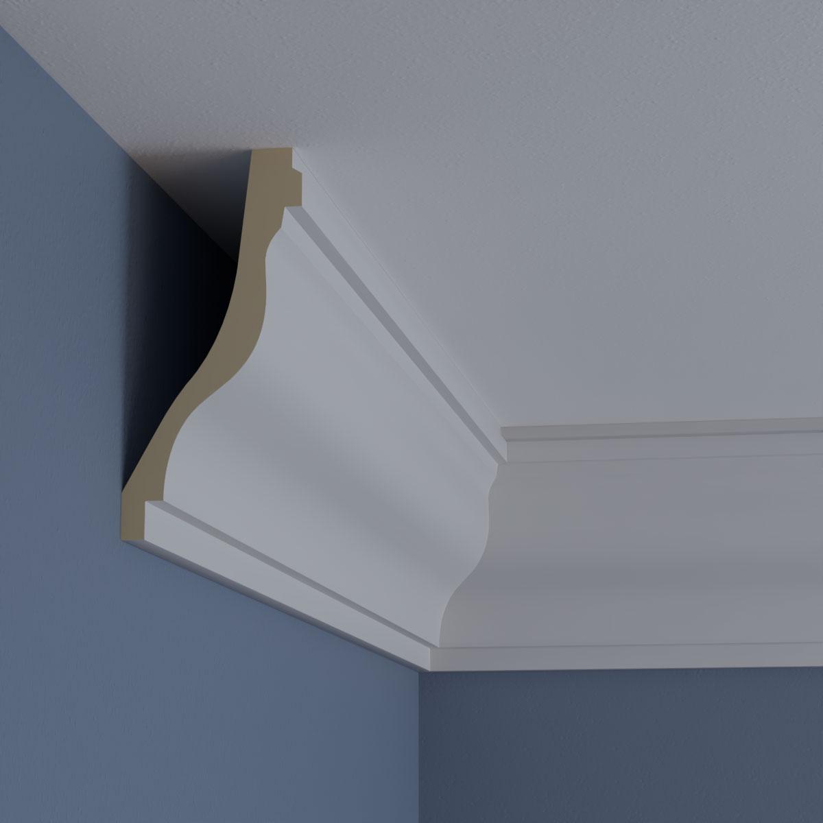 Ekena Millwork 7 1/8"H x 3 1/4"P x 7 3/4"F x 94 1/2"L Milton Smooth Crown Moulding
