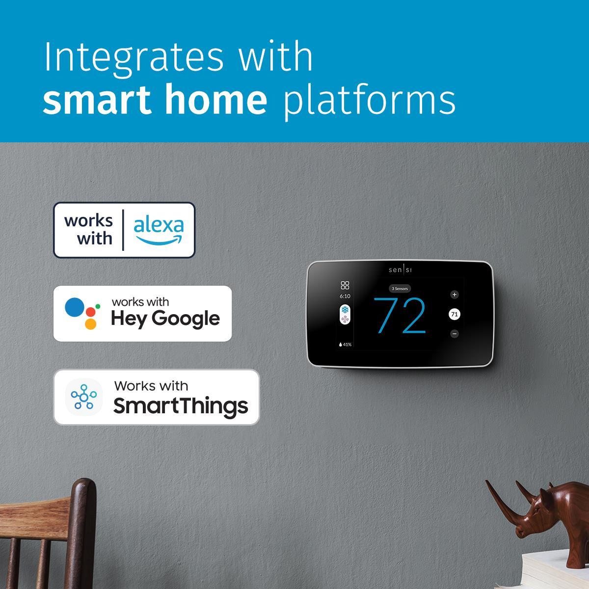 Sensi Touch 2 Black Programmable Smart Thermostat with LCD Display
