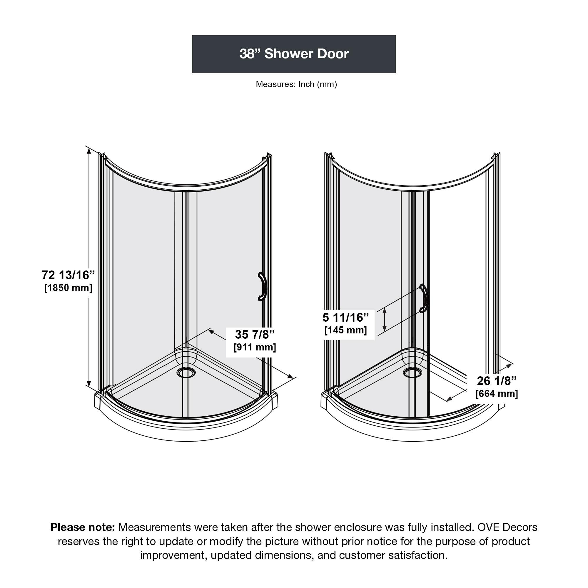 OVE Decors Breeze 44 in. Round Shower Kit w/ Clear, Base