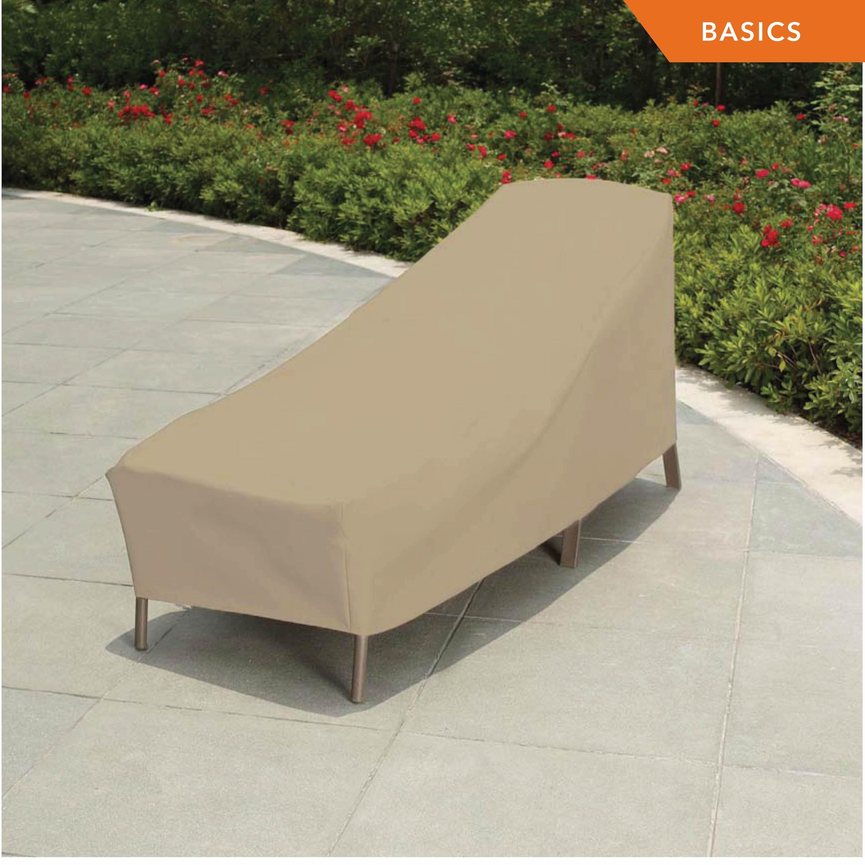 Modern Leisure Basics Patio Chaise Lounge Cover, 76"L x 27"W x 30"H, Khaki