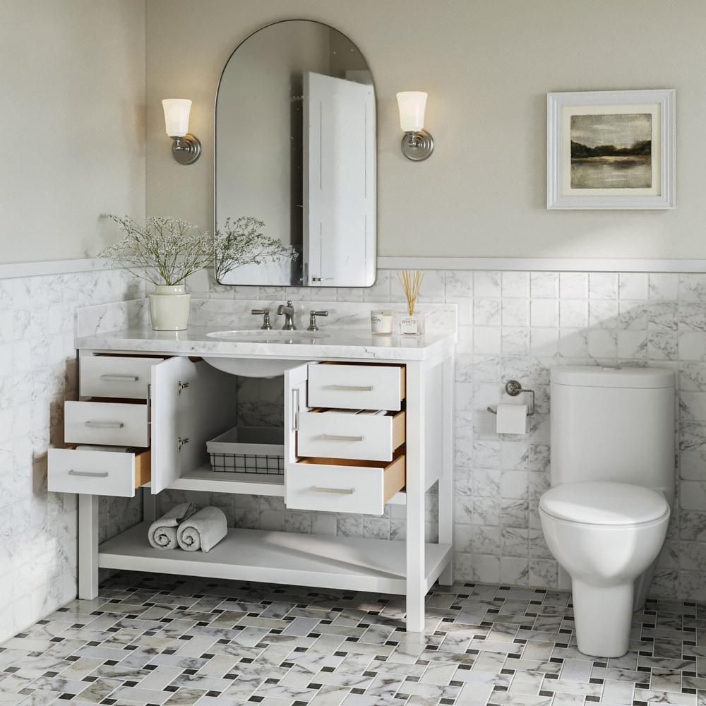 48'' White Solid Wood Single Bathroom Vanity Base