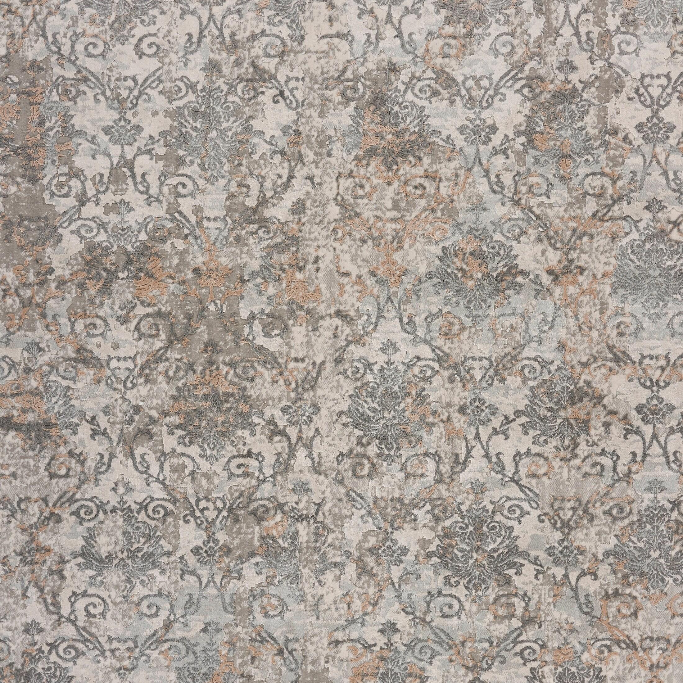 LR Home Imara Blake Cream/Taupe Traditional Damask Polyester Area Rug, 5'3" x 7'6"