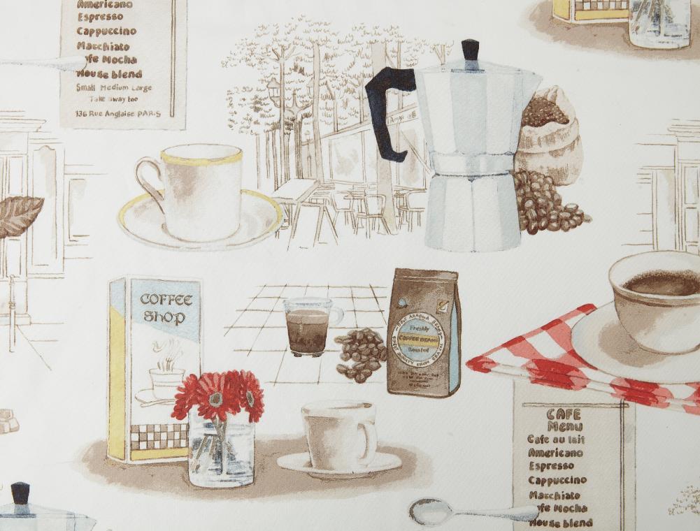 24"x54" Brew Coffee Shop Semi Sheer Rod Pocket Kitchen Curtain Valance and Tiers Set White - No. 918