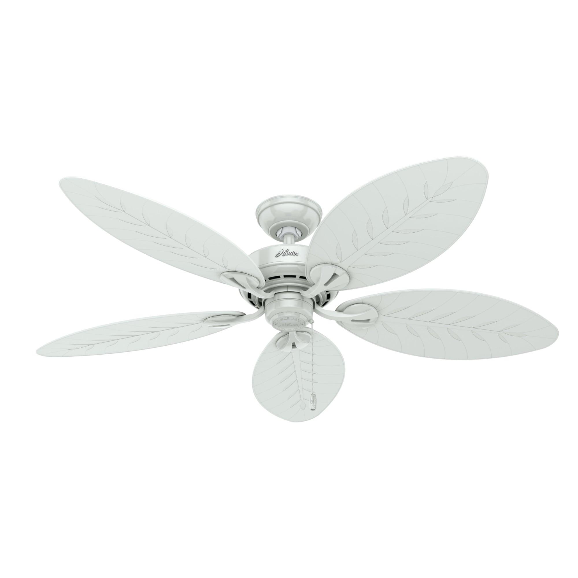 54" Bayview 5 - Blade Outdoor Tropical Leaf Ceiling Fan with Pull Chain