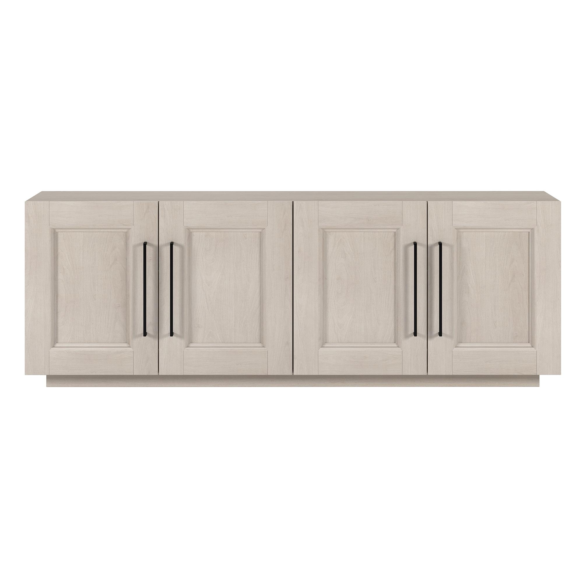 Evelyn&Zoe Easy Assemble Television Stand, Wood White, 15.50 x 68.00 x 24.00 Inches, 102.55 lb