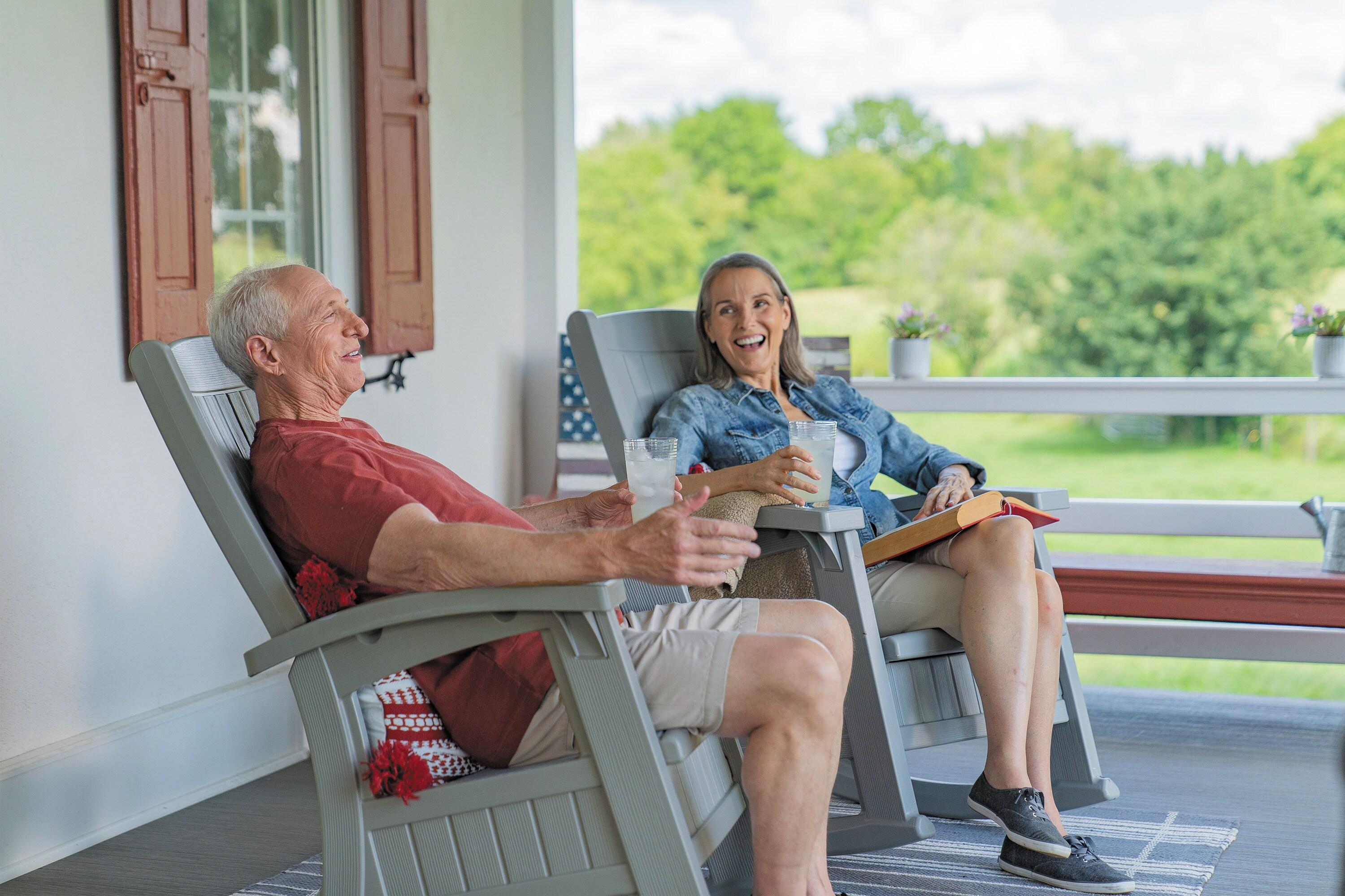 Suncast Suncast Outdoor Rocking Chair with Storage
