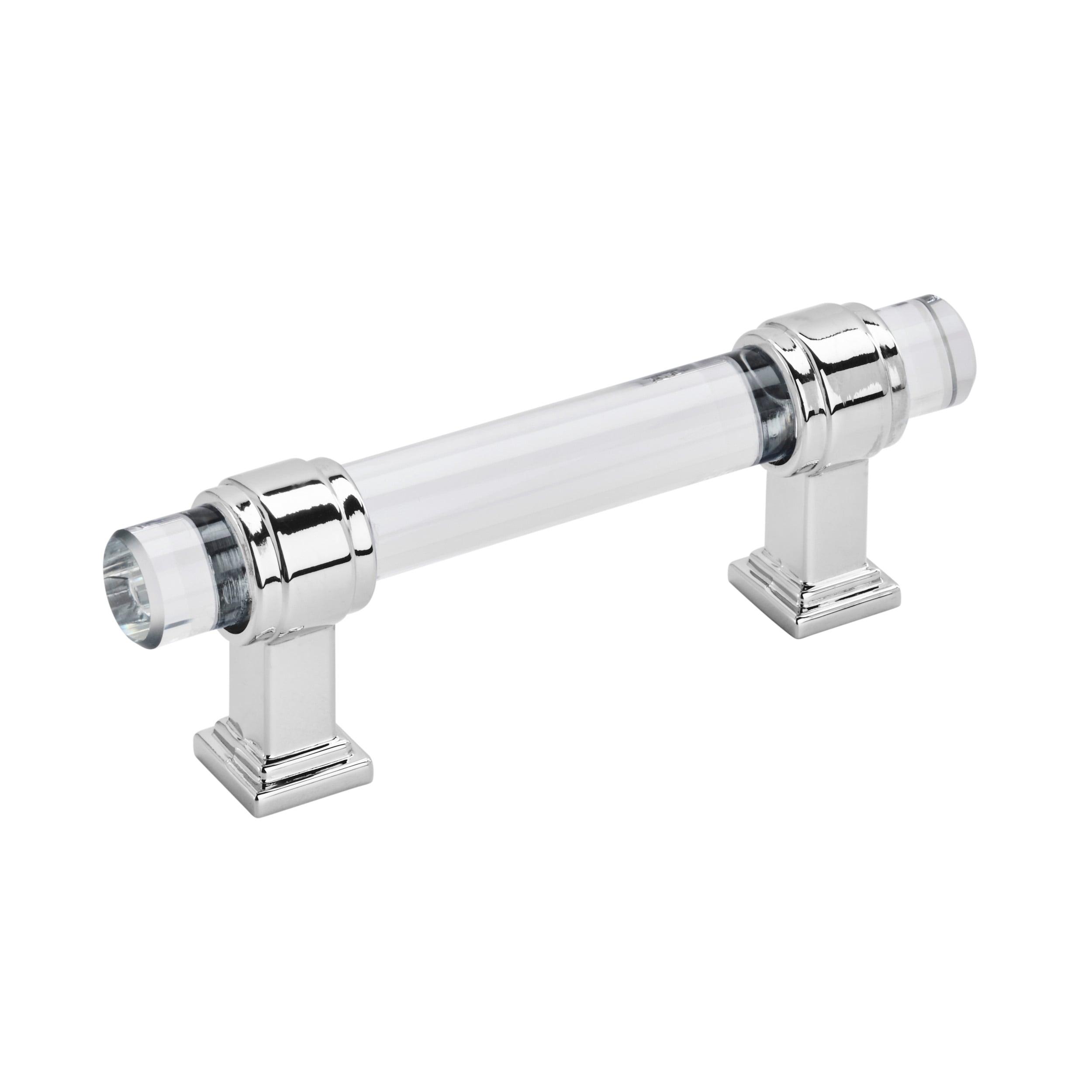 Amerock Glacio 3 inch (76mm) Center-to-Center Clear/Polished Chrome Cabinet Pull
