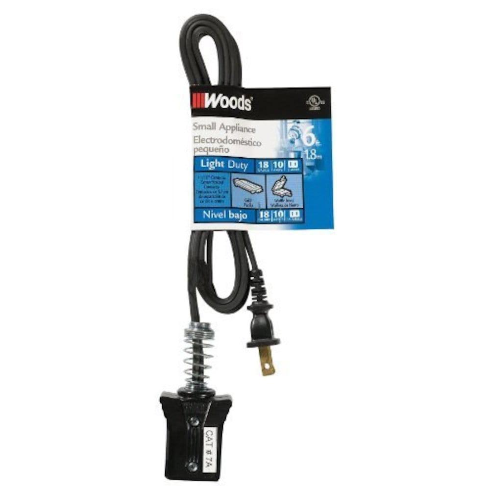 Woods 0291 Household Appliance Cords, 6', Black