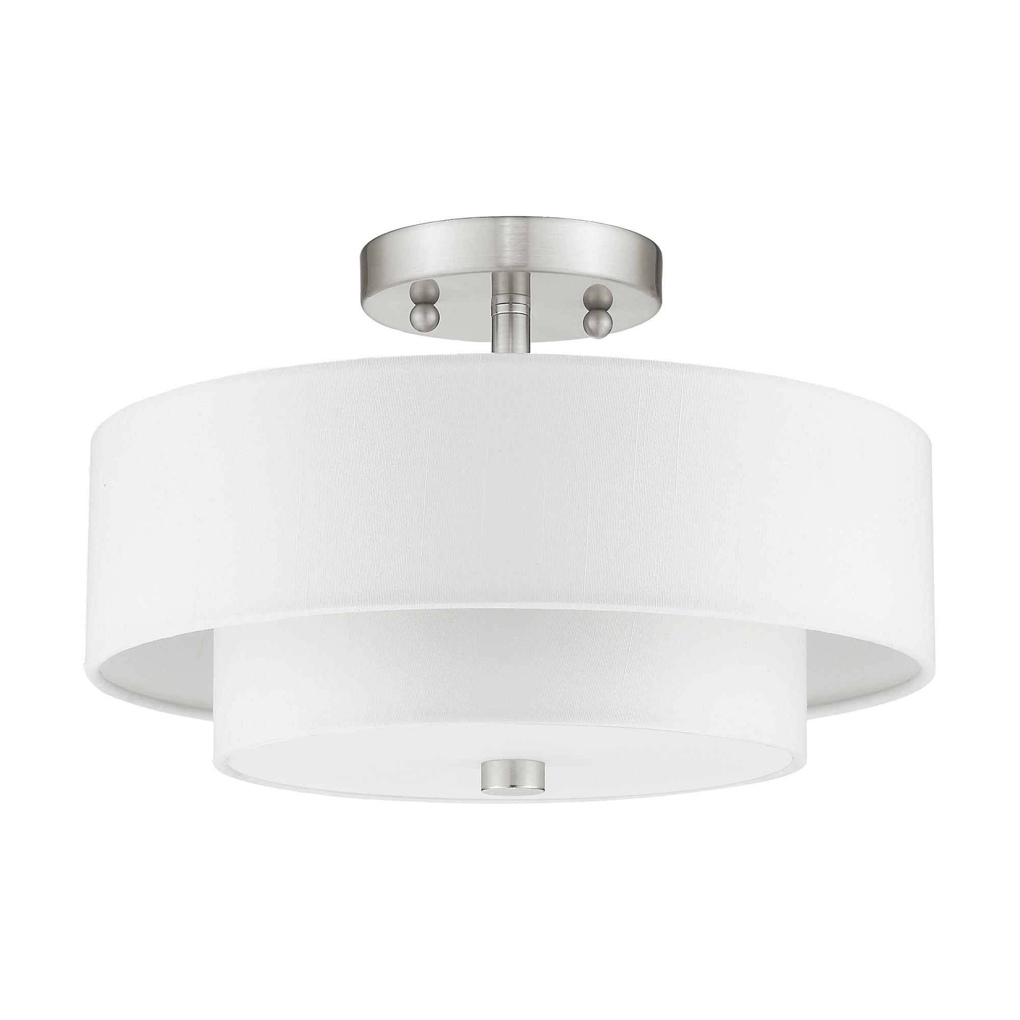 Livex Lighting Claremont 2 - Light Semi-Flush Mount in  Brushed Nickel