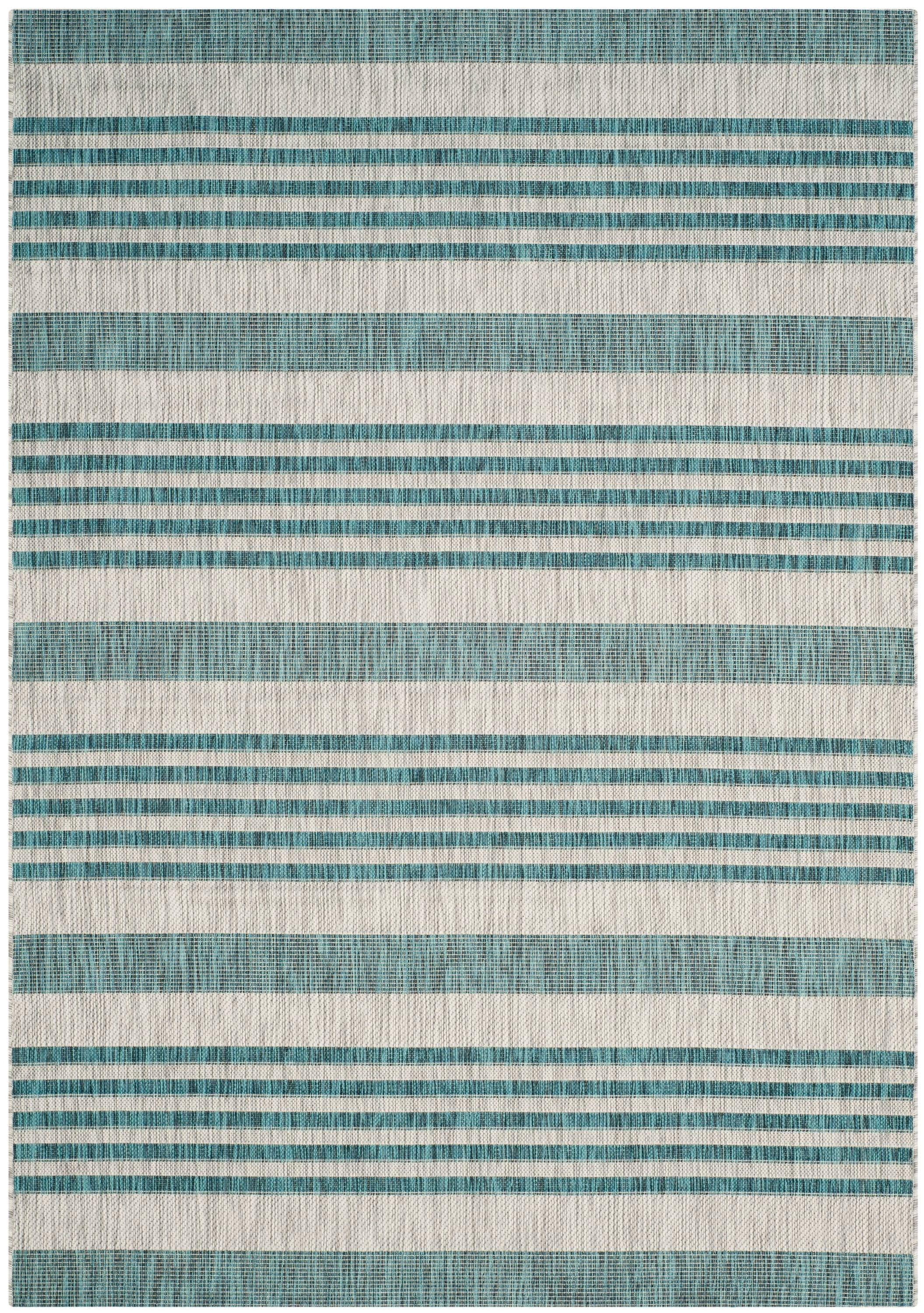 Courtyard CY8062 Power Loomed Indoor and Outdoor Area Rug - Grey/Blue - 5'3"x7'7" - Safavieh