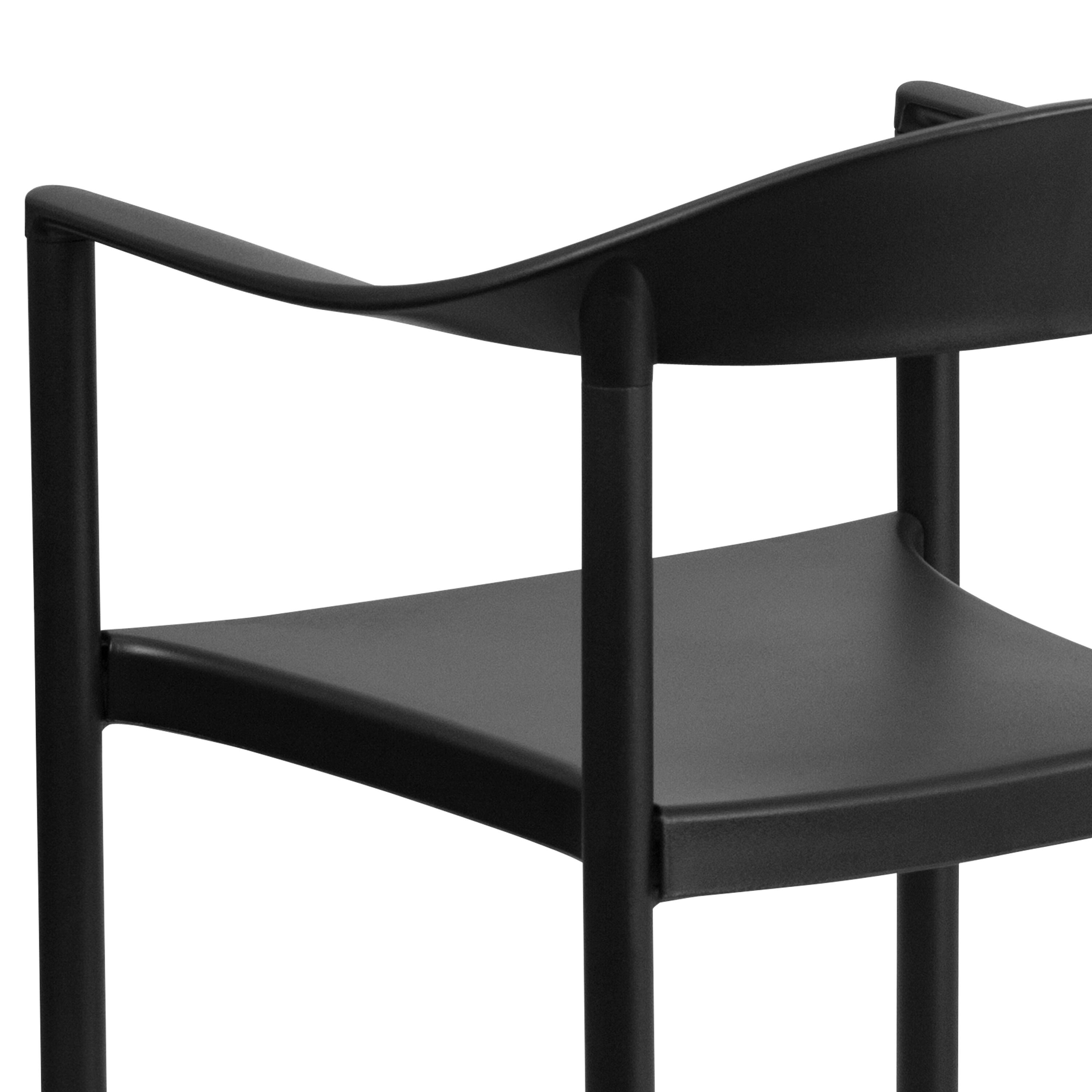 Flash Furniture HERCULES Series 1000 lb. Capacity Black Plastic Cafe Stack Chair