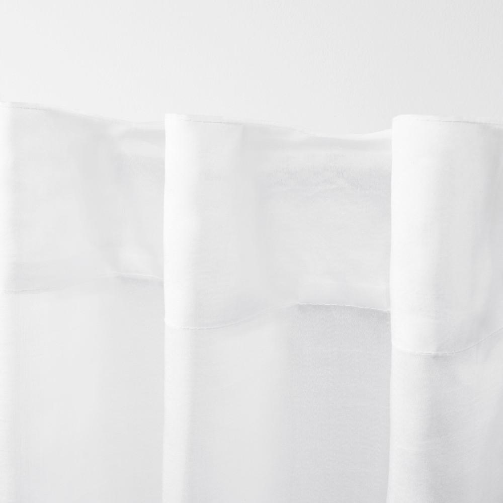 84"x54" Wilshire Back Tab Sheer Window Curtain Panels White - Exclusive Home: Botanical Floral Design, 2 Panels, Indoor Use