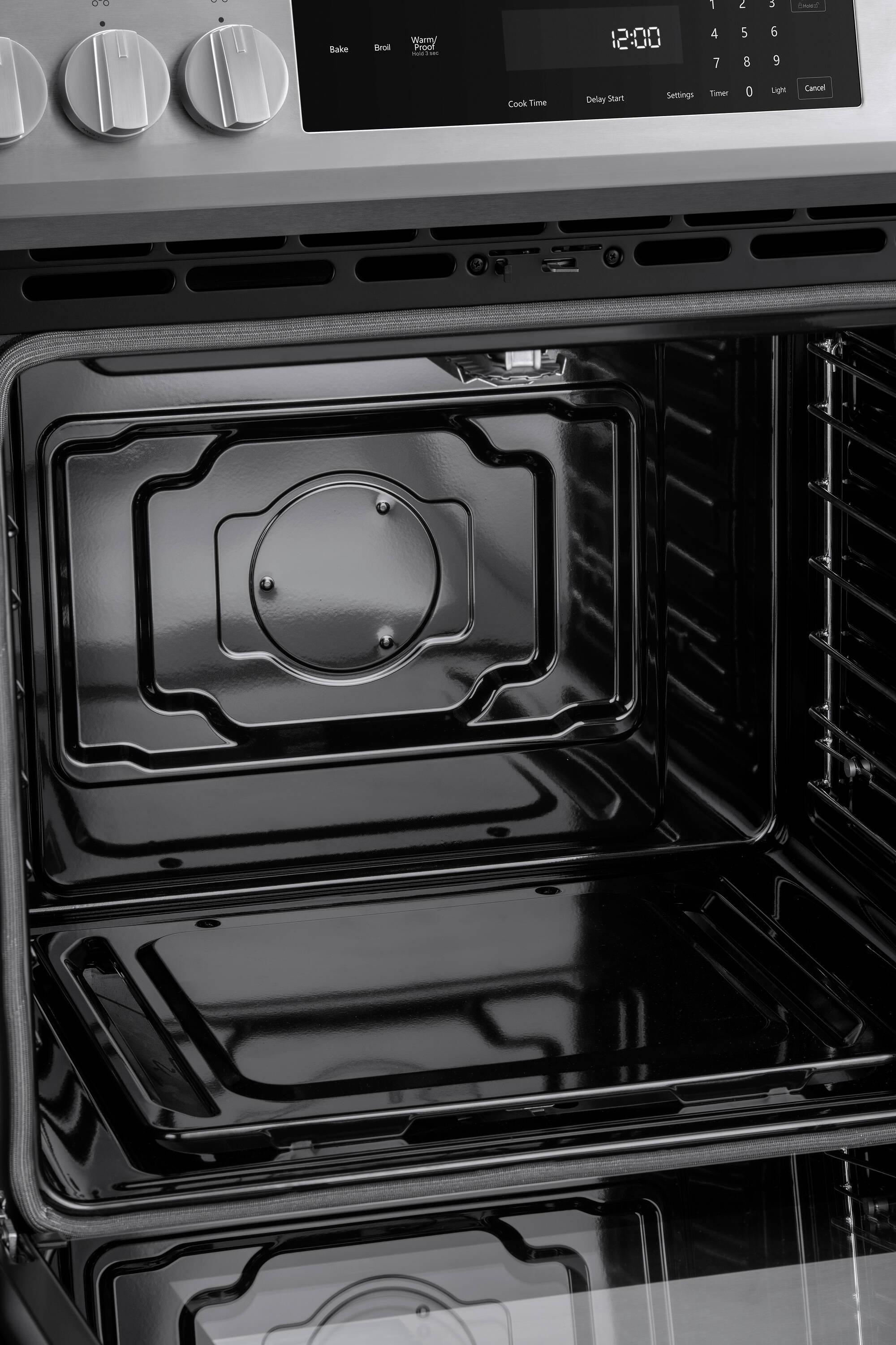 Kenmore 5.6 cu. ft. Front-Control Gas Range with 5 Burners and Hidden Bake Stainless Steel