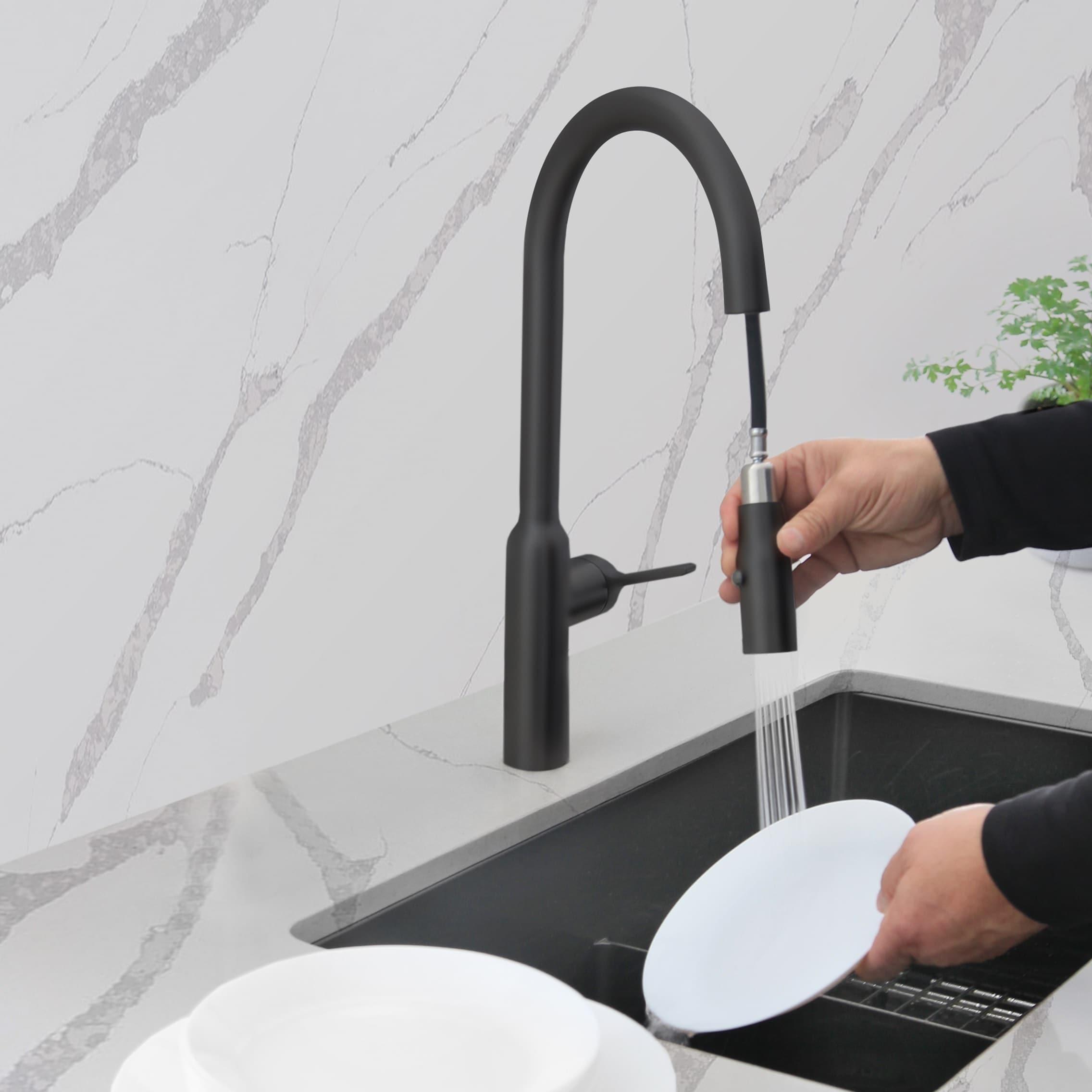 Modern Faucet Stylish Napoli One-Handle Stainless Steel Pull Down Kitchen Faucet